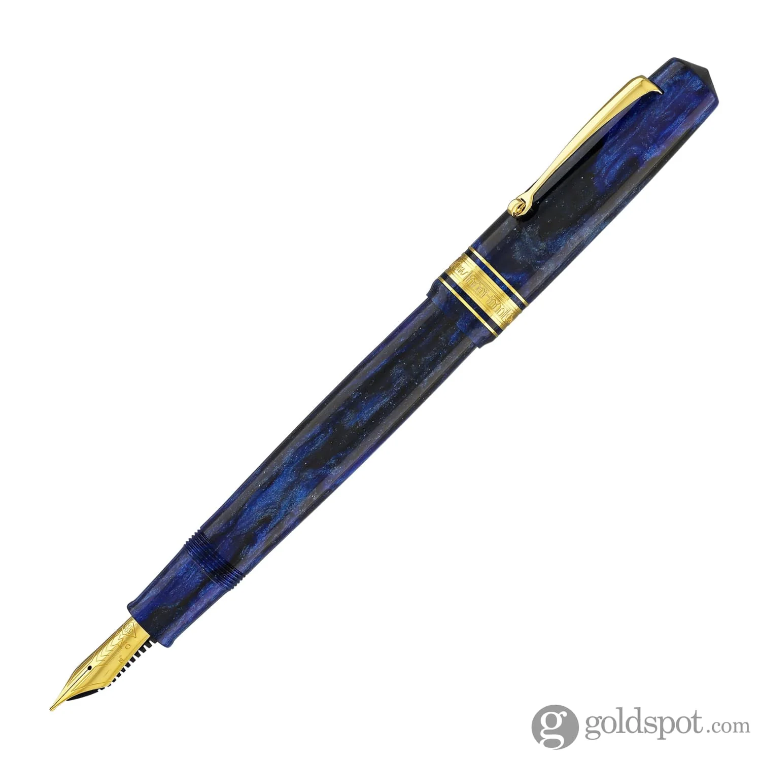 Omas Bologna Fountain Pen in Azzurro Diamante (Diamond Blue) with Gold Trim - Image 2