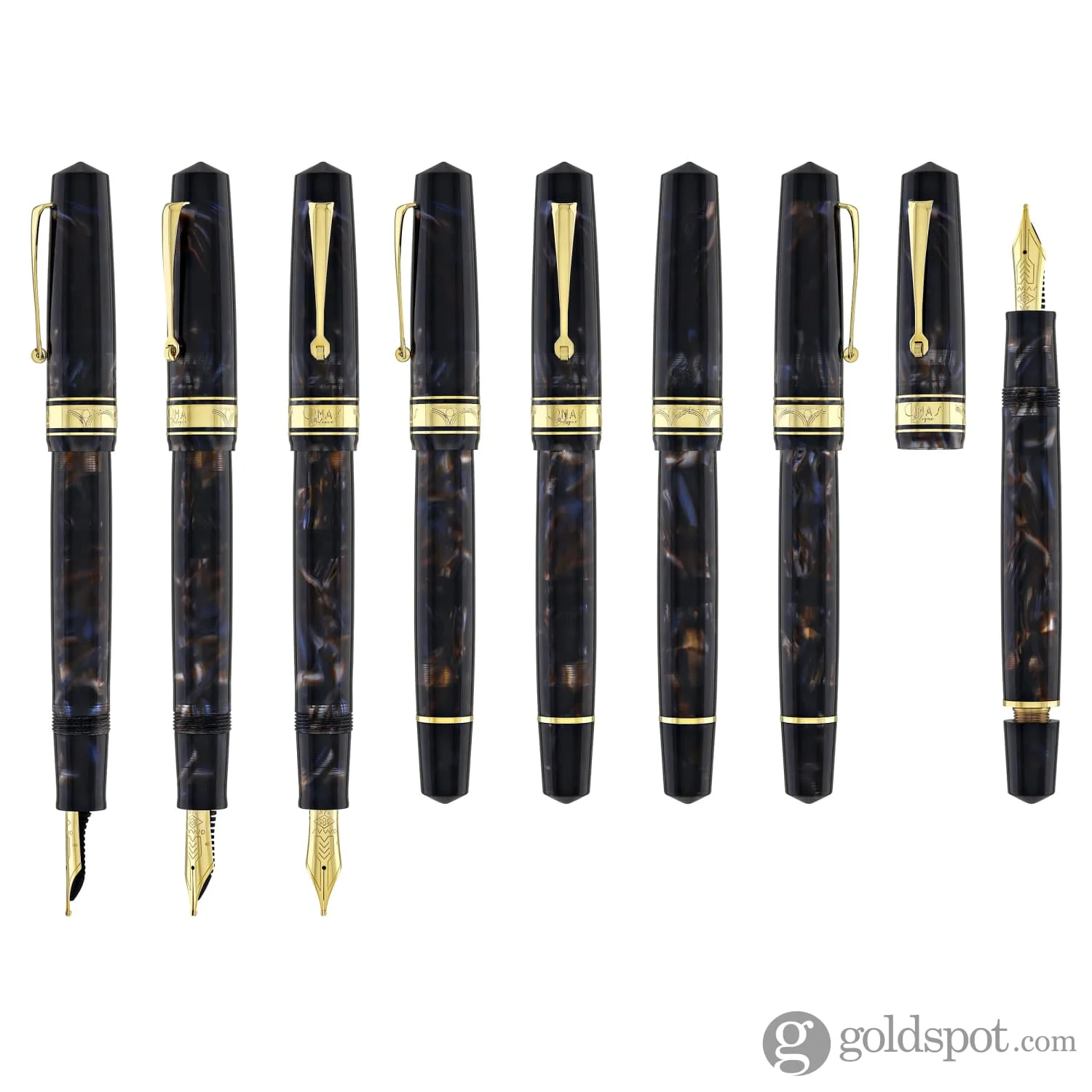 Omas Bologna Fountain Pen in Galassia with Gold Trim - Image 8