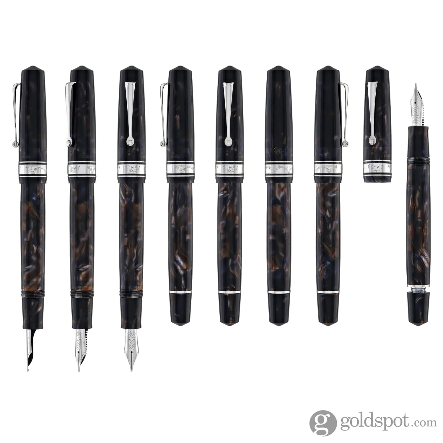 Omas Bologna Fountain Pen in Galassia with Silver Trim - Image 8