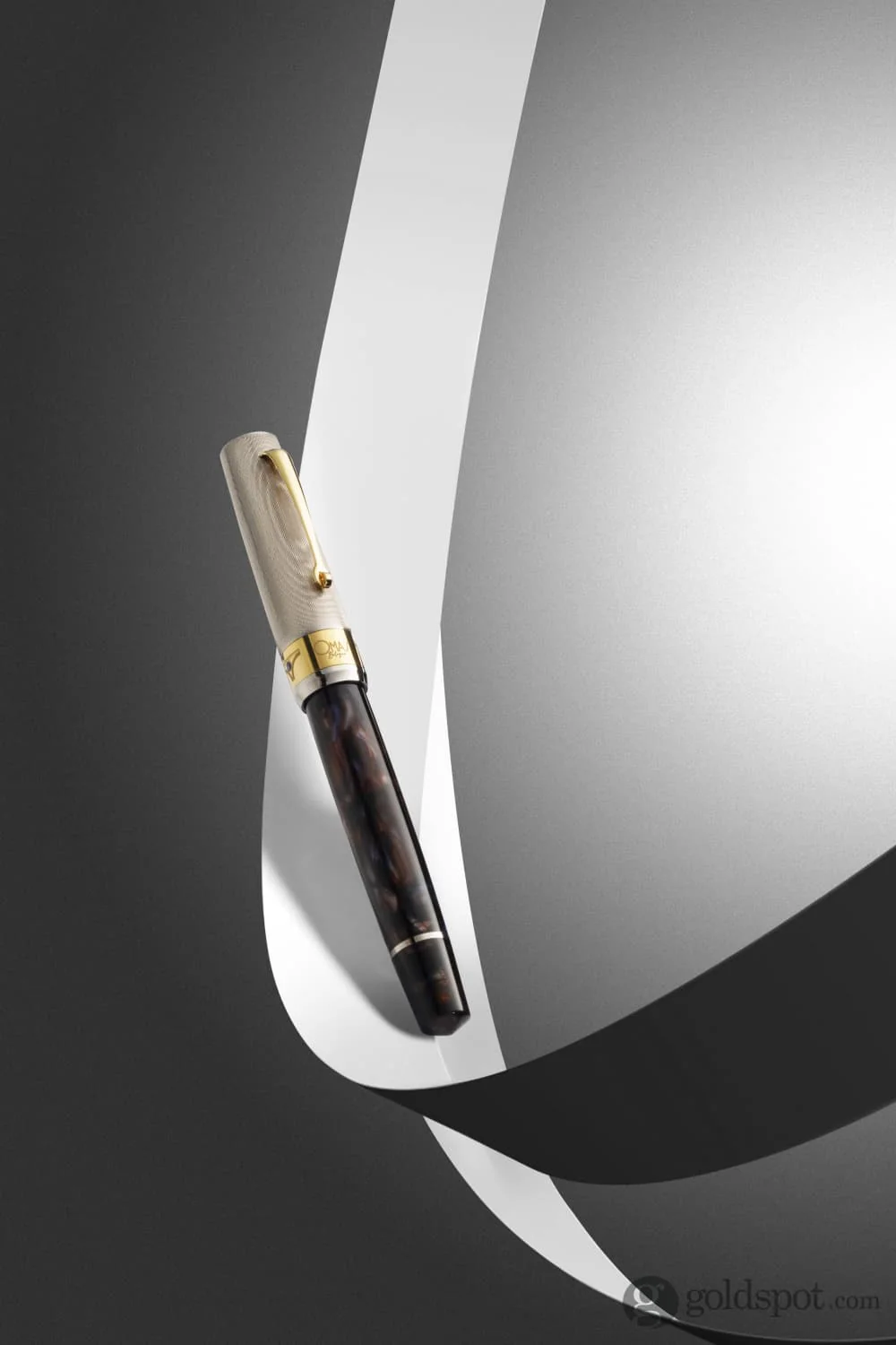 Omas Bologna Rollerball Pen in Galassia Argento with Gold Trim - Image 10