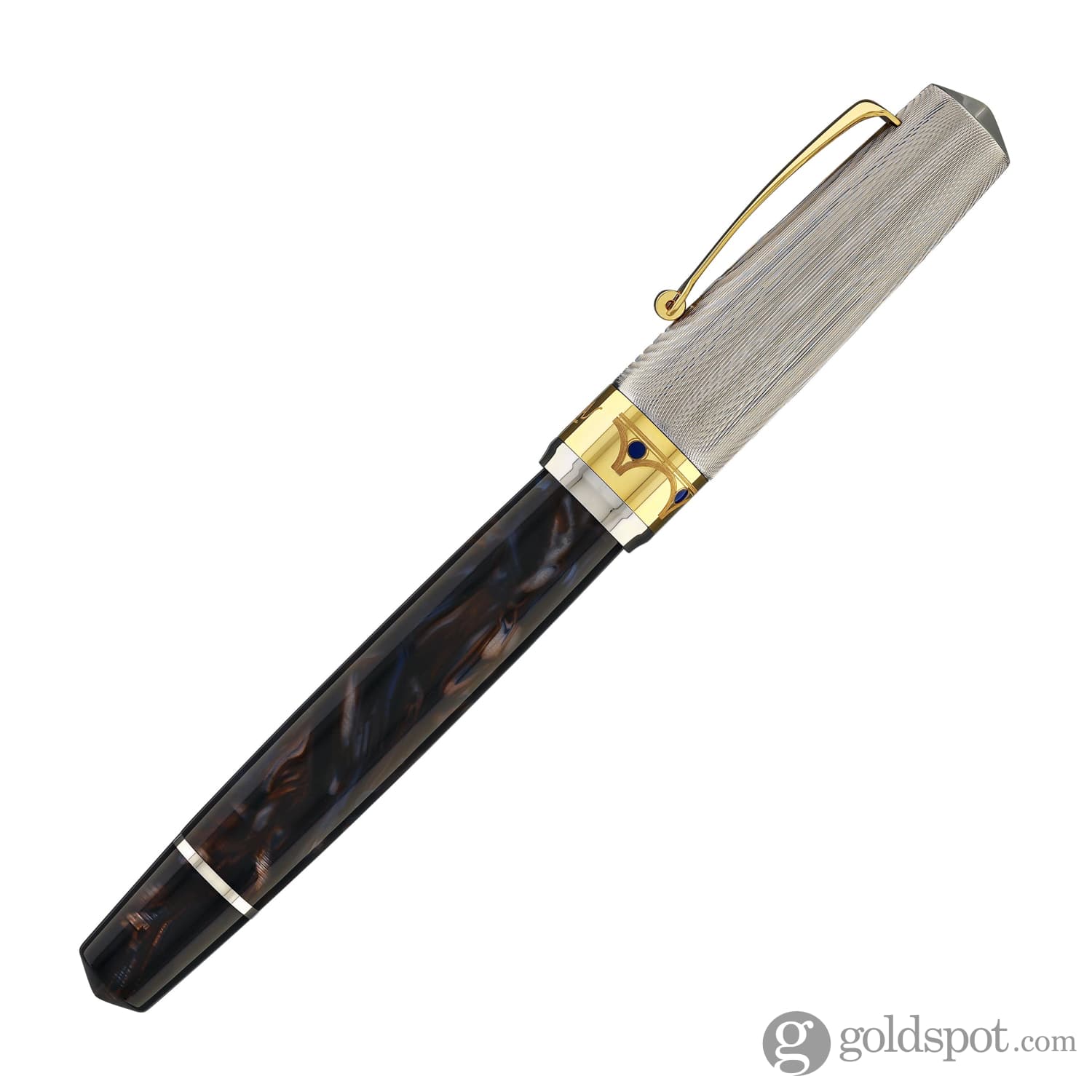 Omas Bologna Rollerball Pen in Galassia Argento with Gold Trim - Image 6