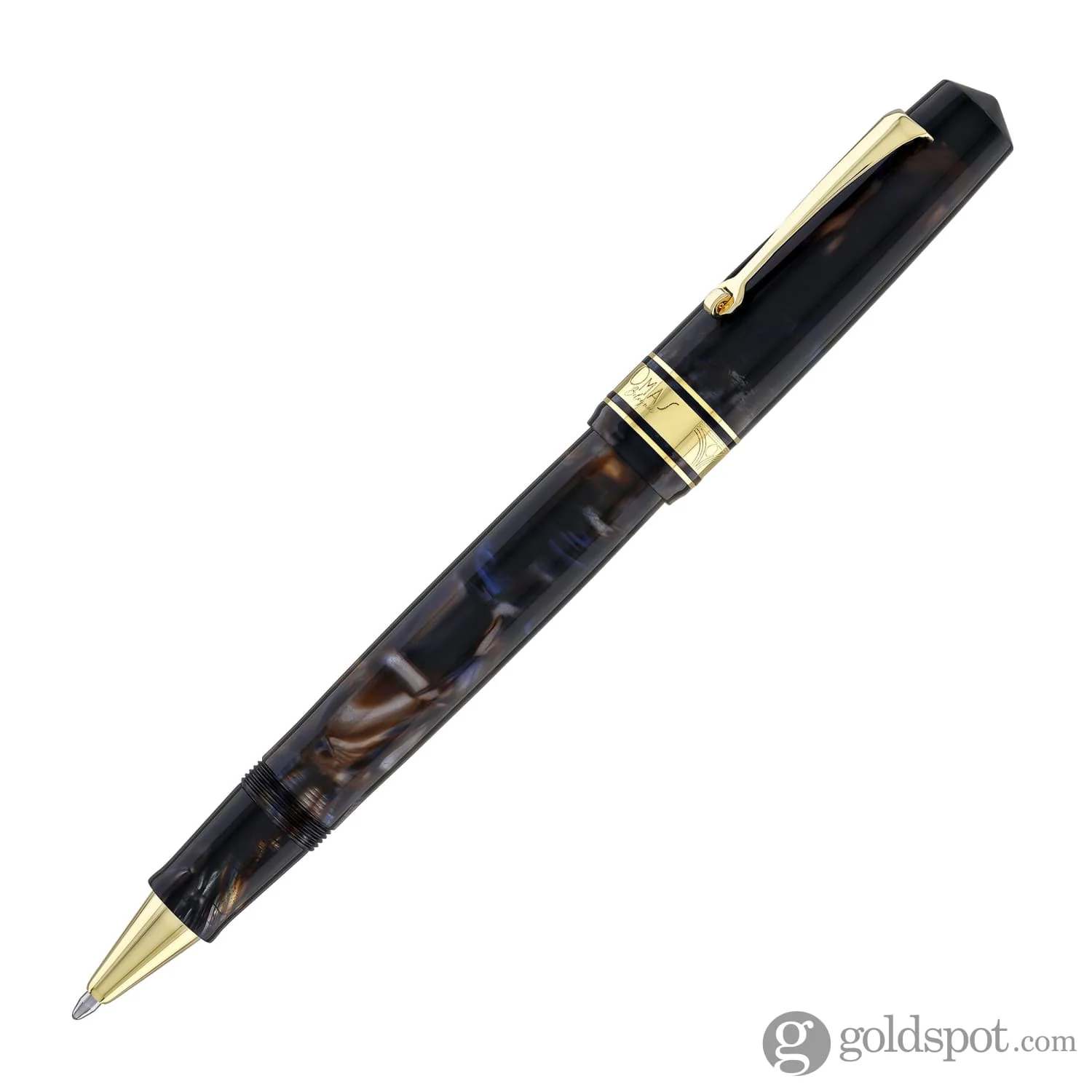 Omas Bologna Rollerball Pen in Galassia with Gold Trim - Image 3