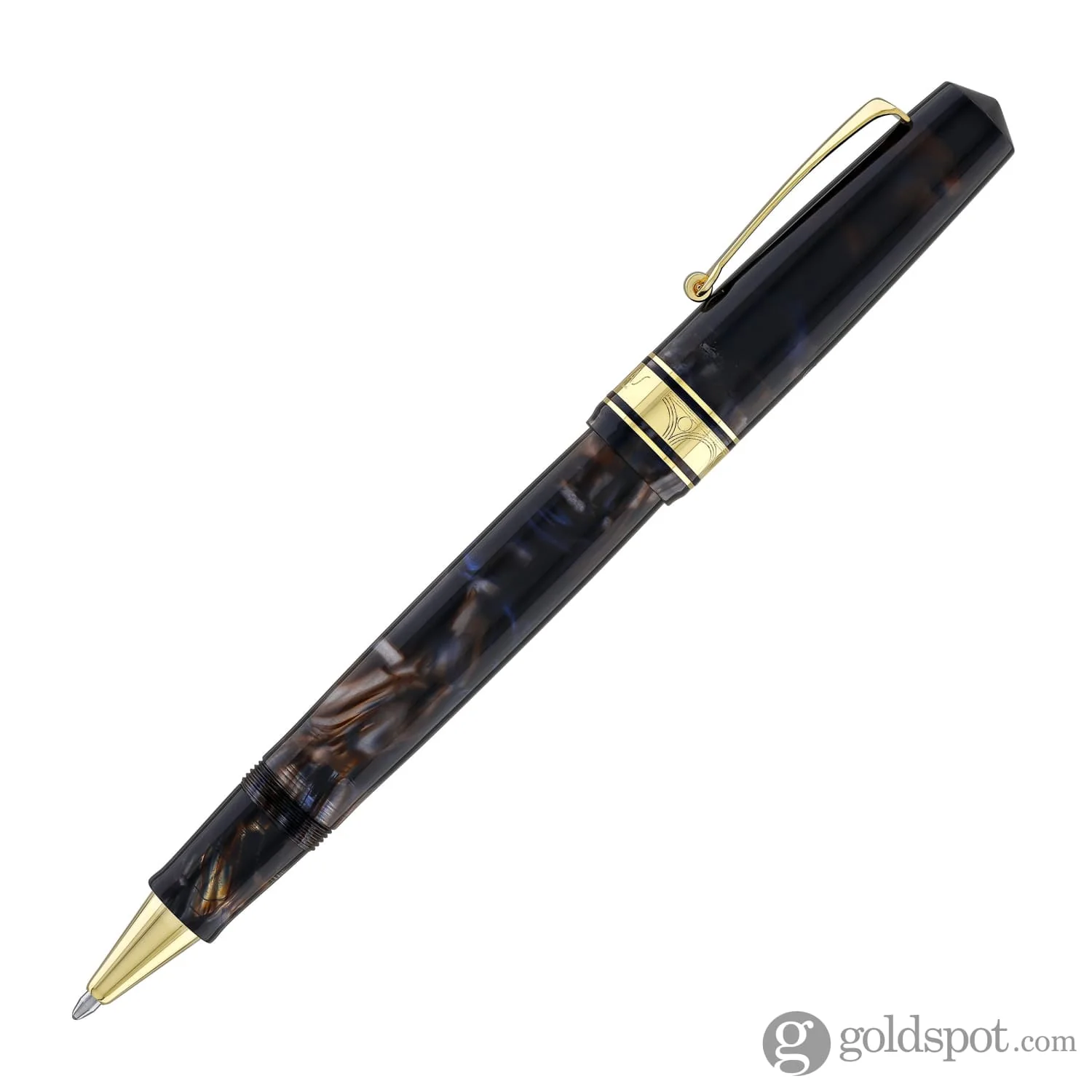 Omas Bologna Rollerball Pen in Galassia with Gold Trim - Image 4