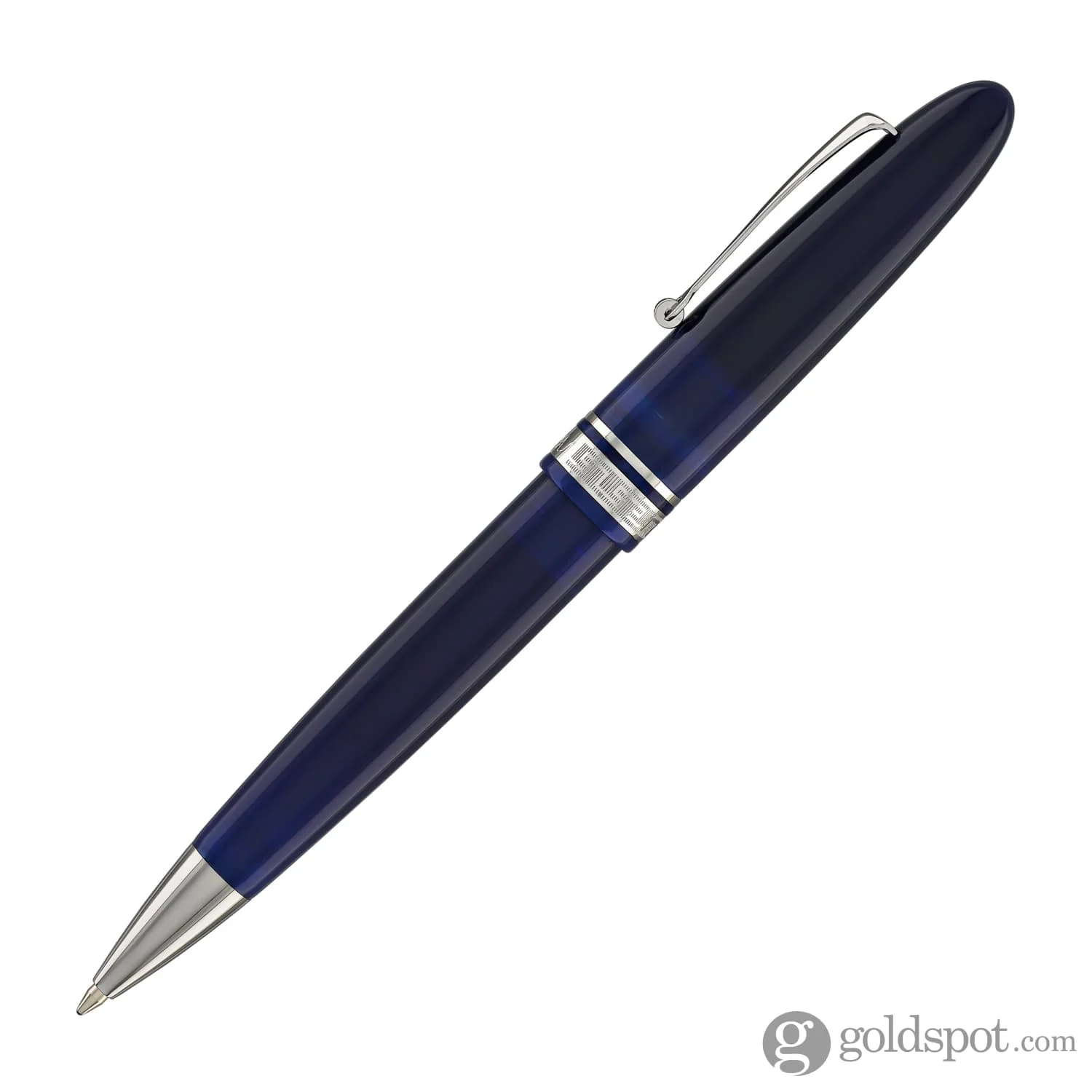 Omas Ogiva Ballpoint Pen in Blu with Silver Trim - Image 3