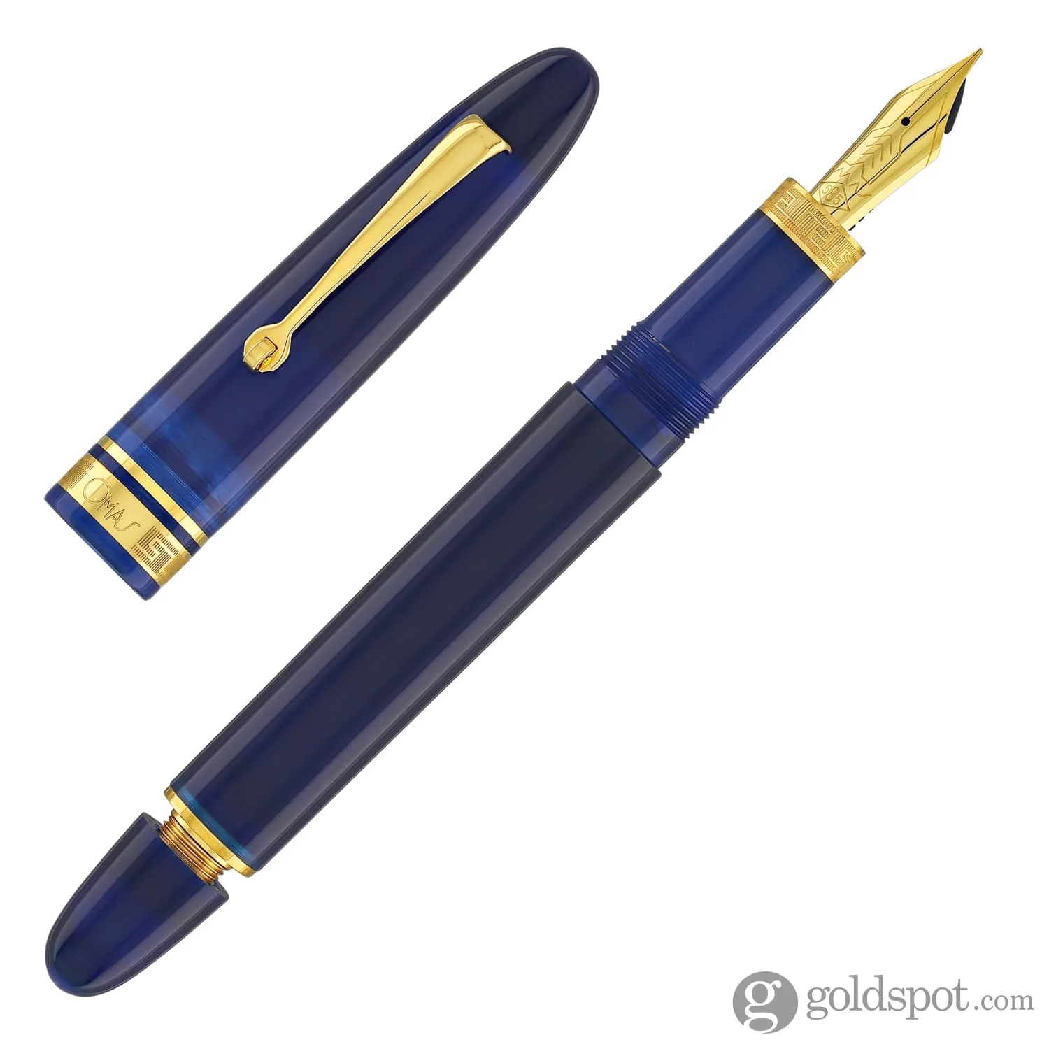 Omas Ogiva Fountain Pen in Blu with Gold Trim - Image 7