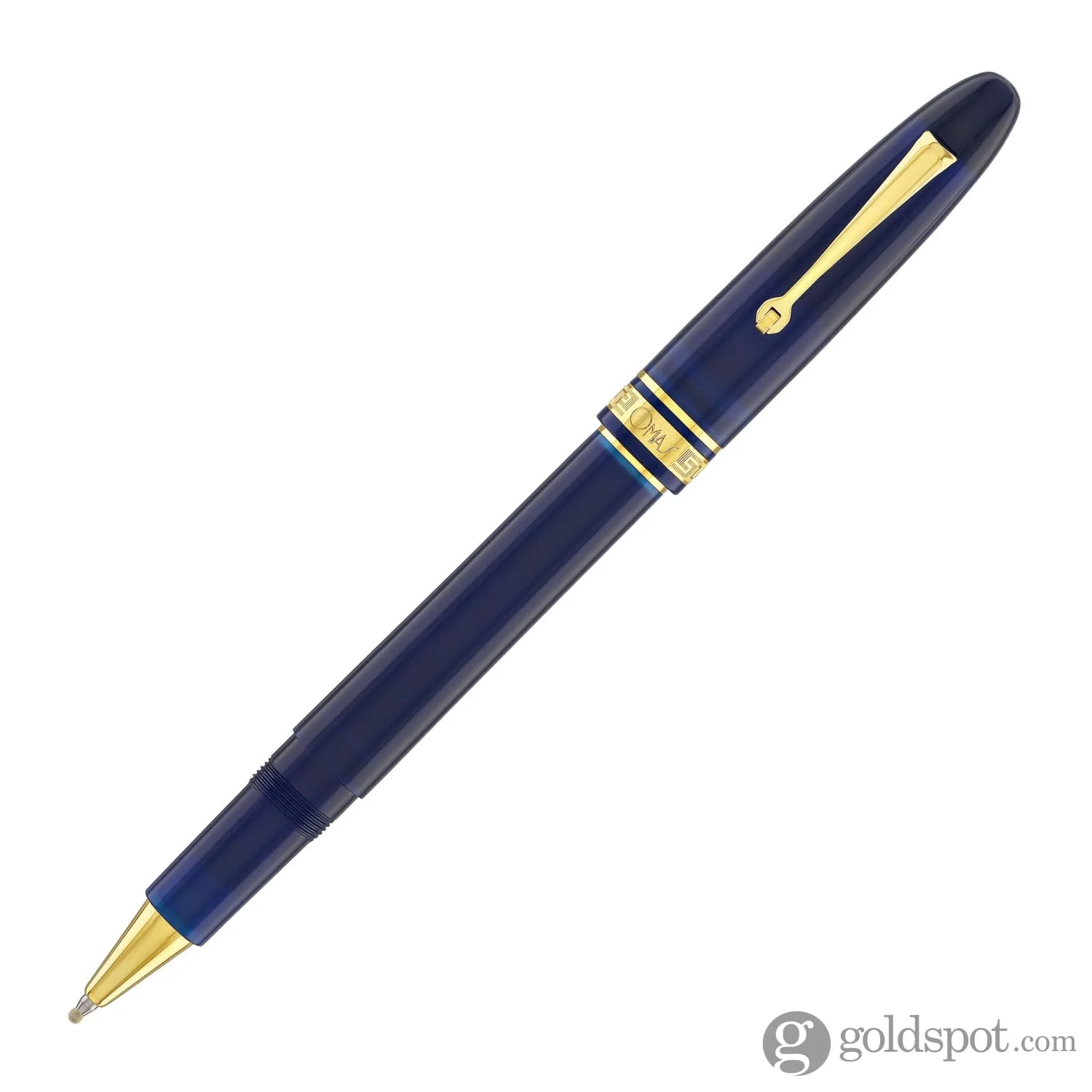 Omas Ogiva Rollerball Pen in Blu with Gold Trim - Image 3