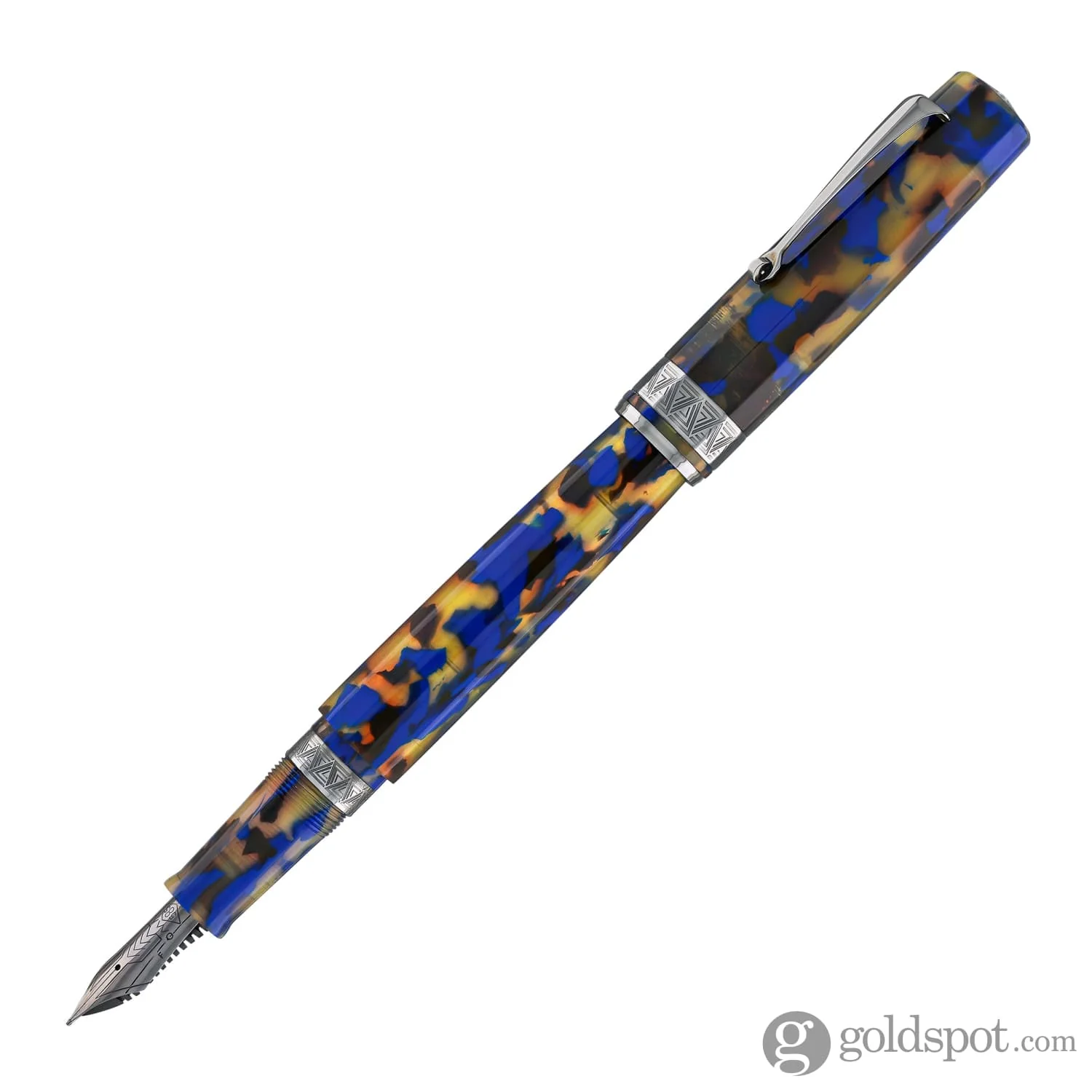 Omas Paragon Fountain Pen in Blue Lucens with Black Trim - Image 2