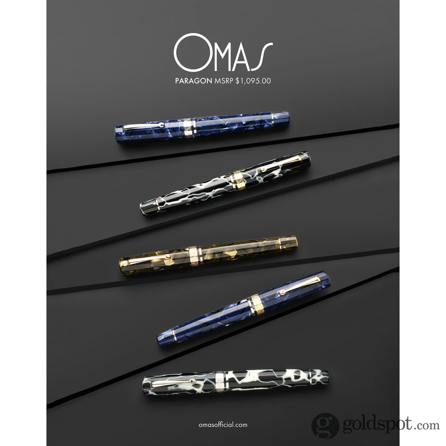 Omas Paragon Fountain Pen in Blue Royale with Silver Trim - Image 11