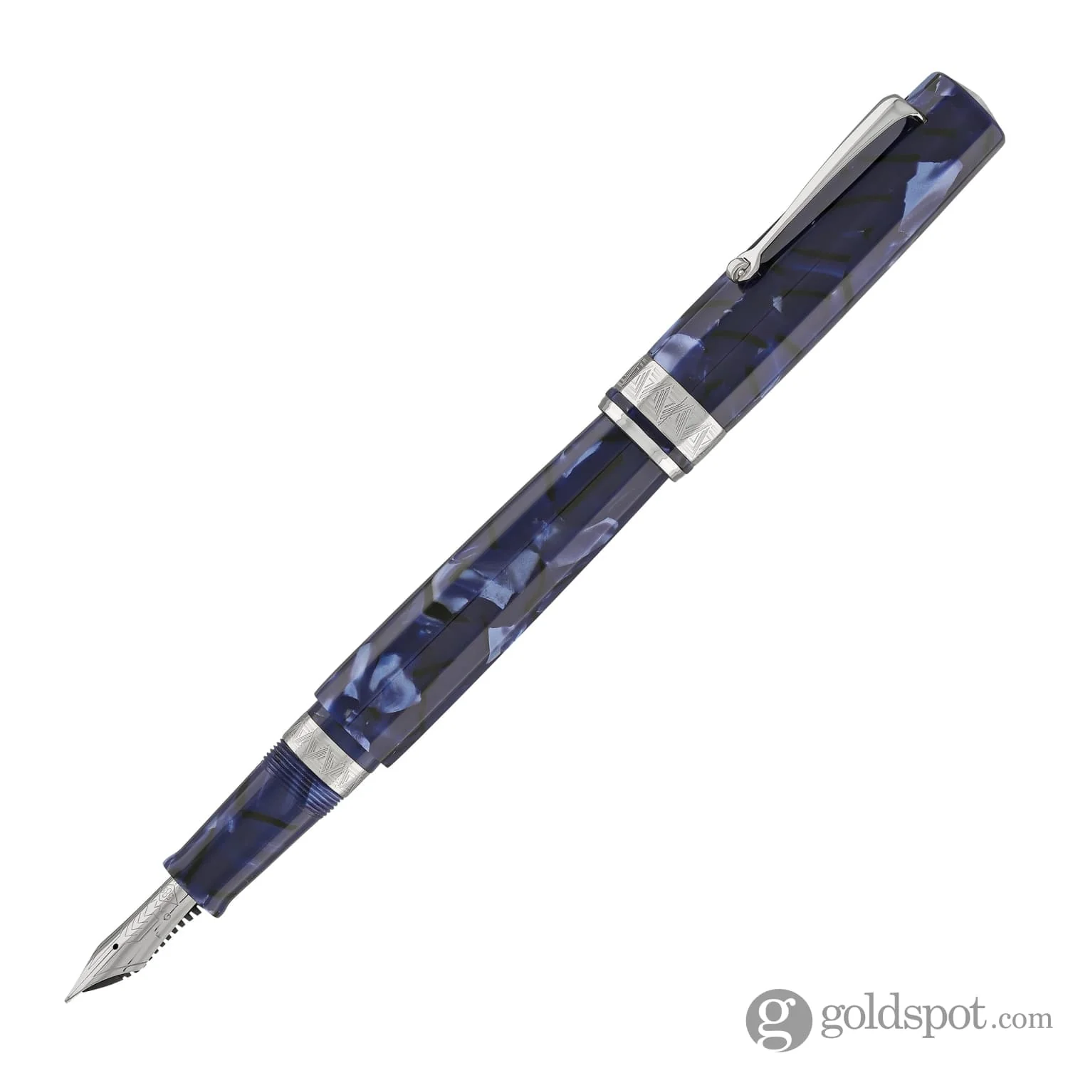 Omas Paragon Fountain Pen in Blue Royale with Silver Trim - Image 2