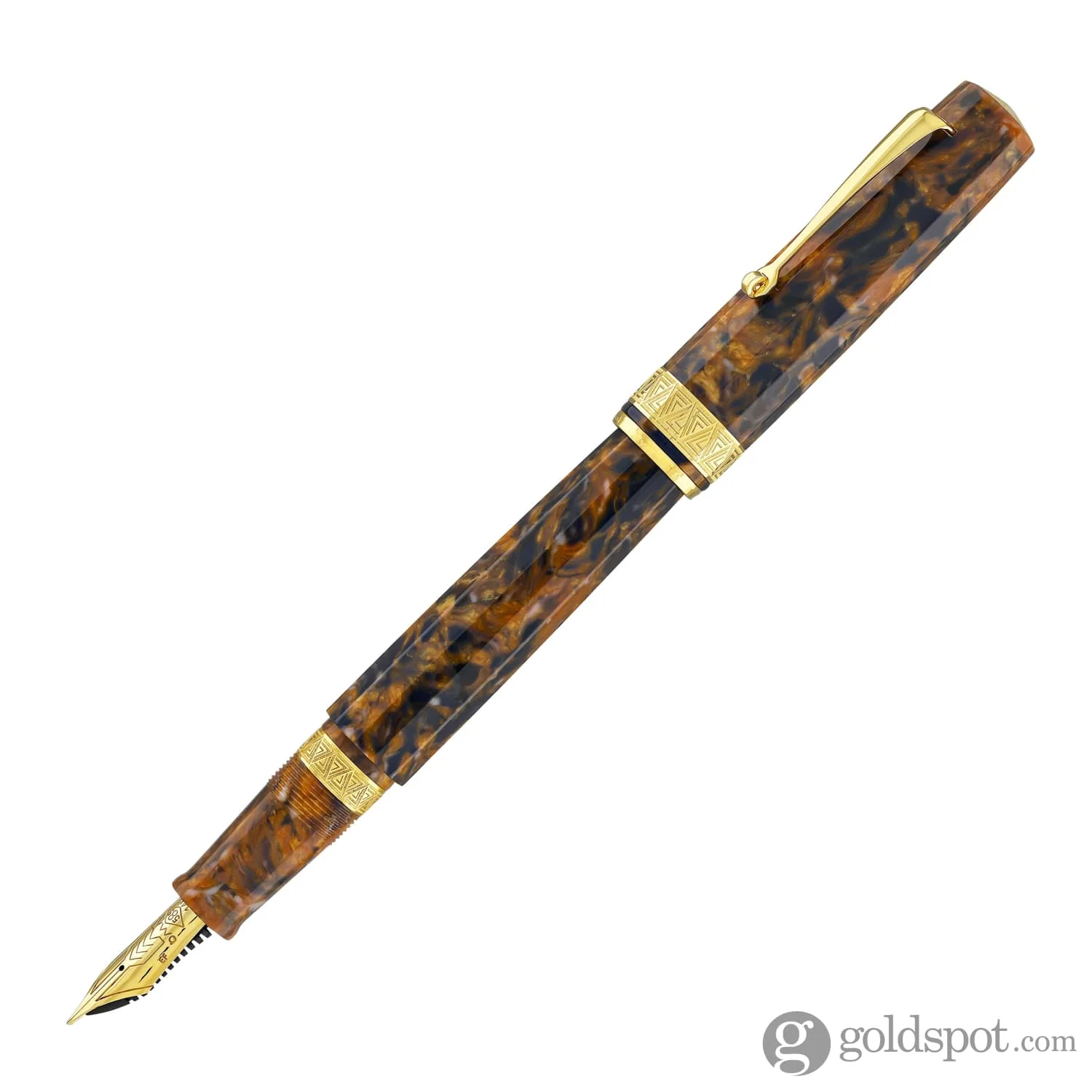 Omas Paragon Fountain Pen in Blue Saffron with Gold Trim - Image 2