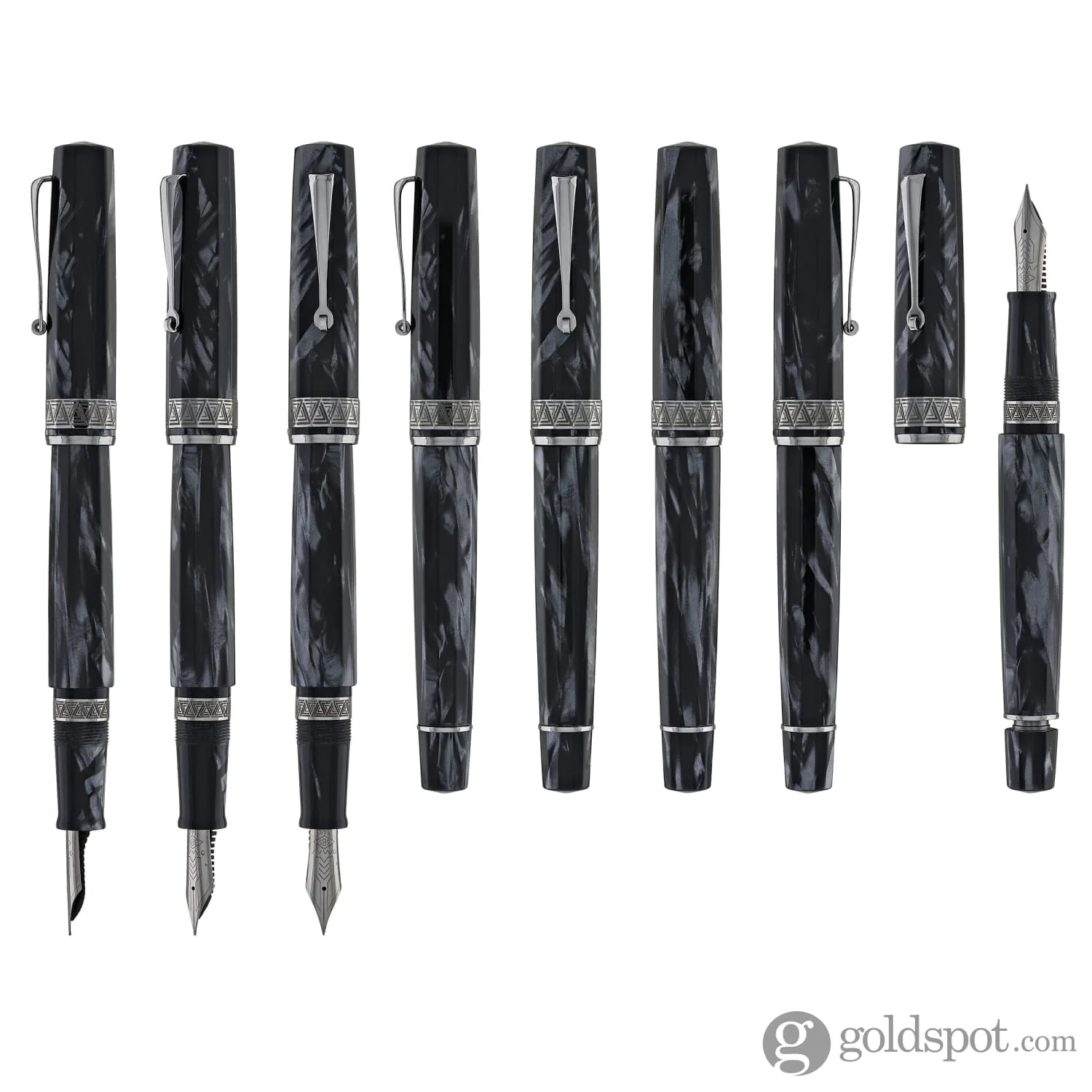 Omas Paragon Fountain Pen in Grigio Perla with Ruthenium Trim - Image 9