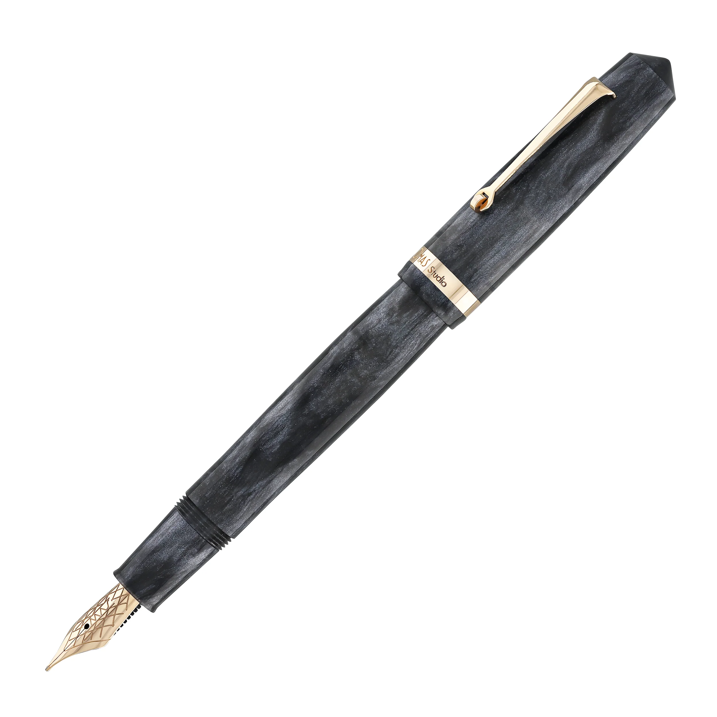 OMAS Studio Fountain Pen in Grigio Luminoso with Rose Gold Trim - Image 4