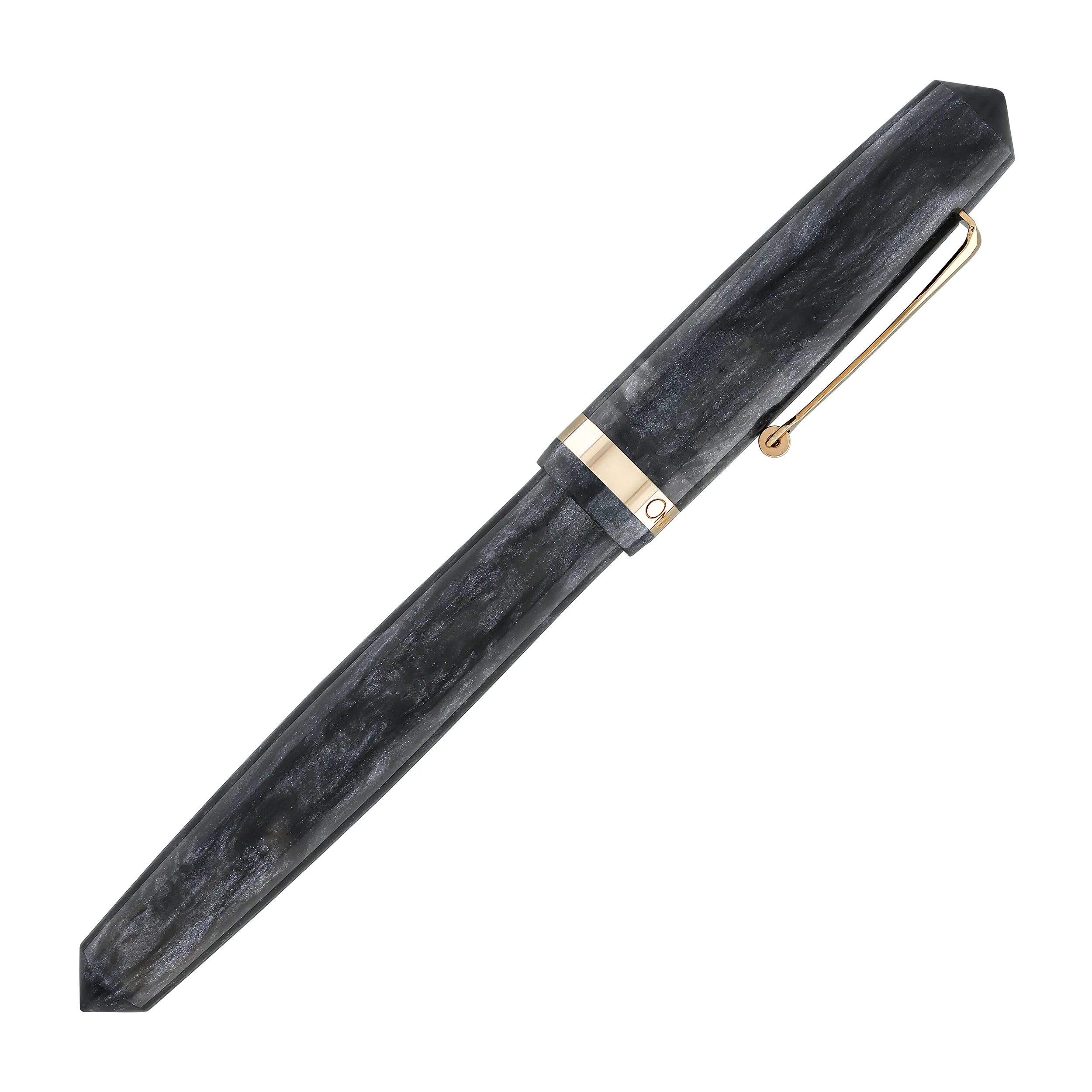 OMAS Studio Fountain Pen in Grigio Luminoso with Rose Gold Trim - Image 7