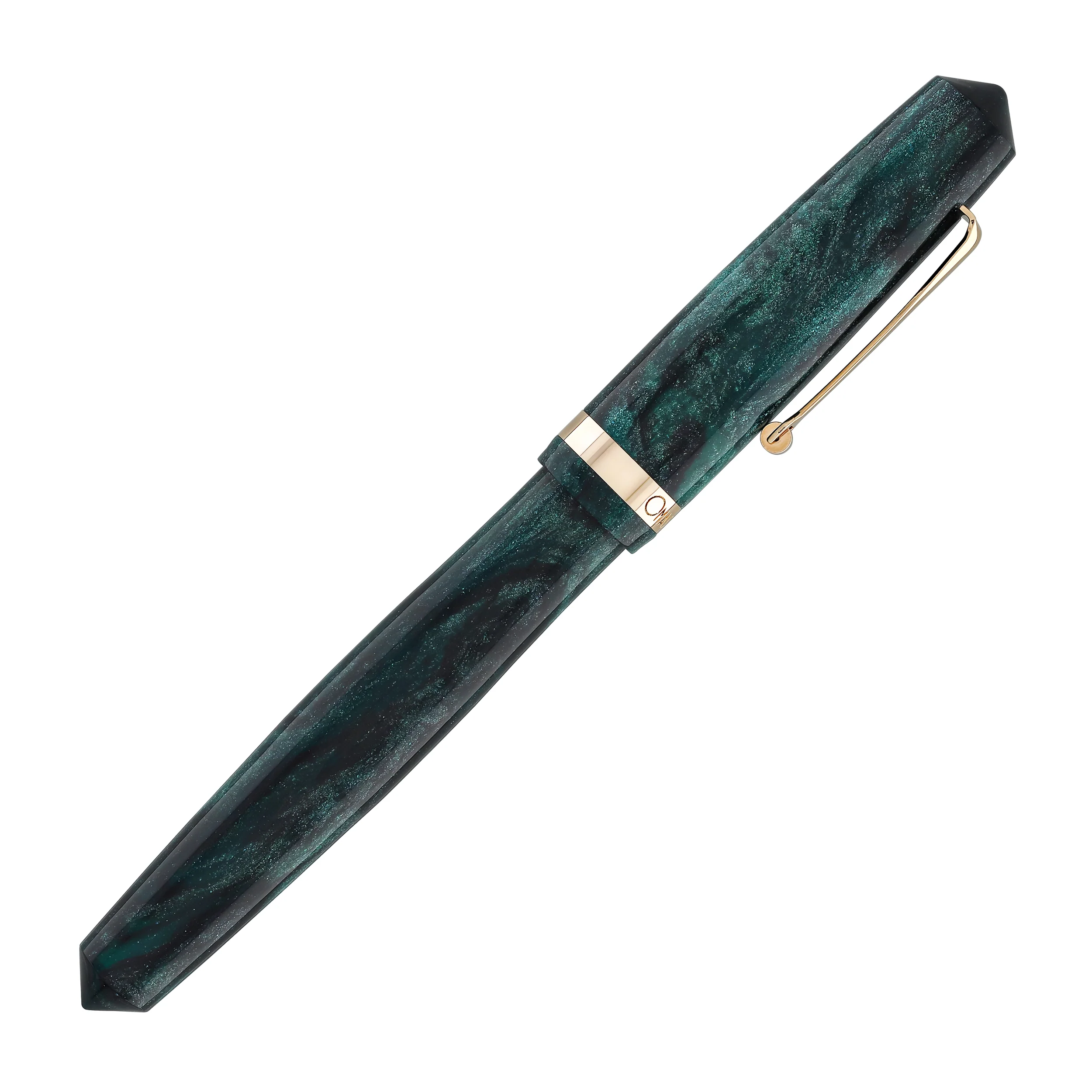 OMAS Studio Fountain Pen in Smeraldo Elegante with Rose Gold Trim - Image 7