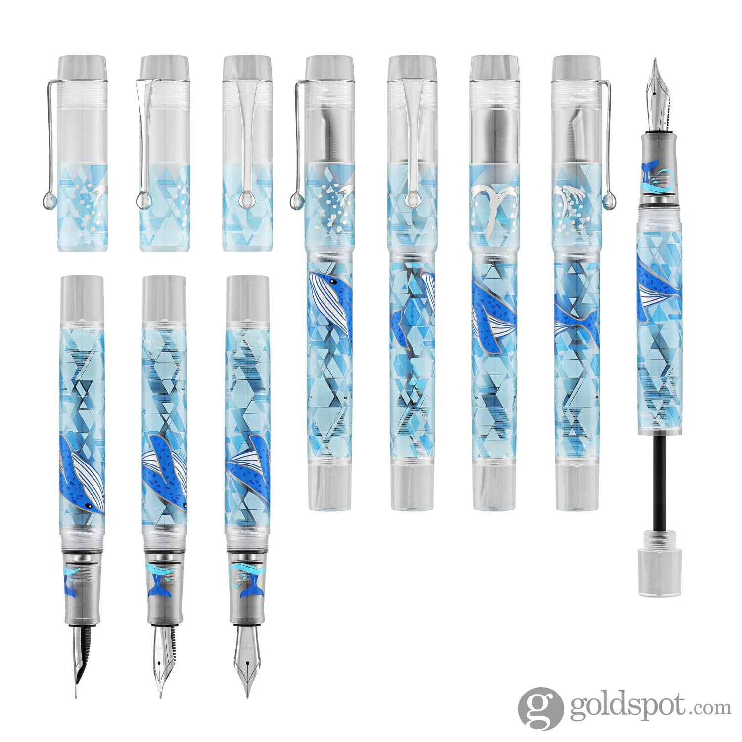 Opus 88 Demonstrator Fountain Pen in Blue Whale - Image 8