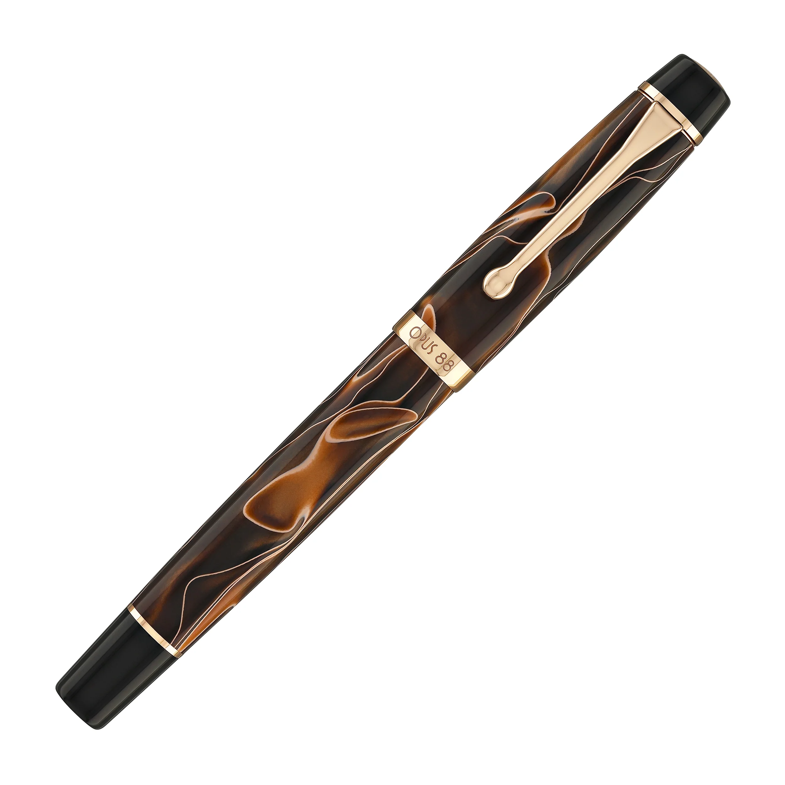 Opus 88 Harmony Fountain Pen in Brown with Rose Gold - Image 2