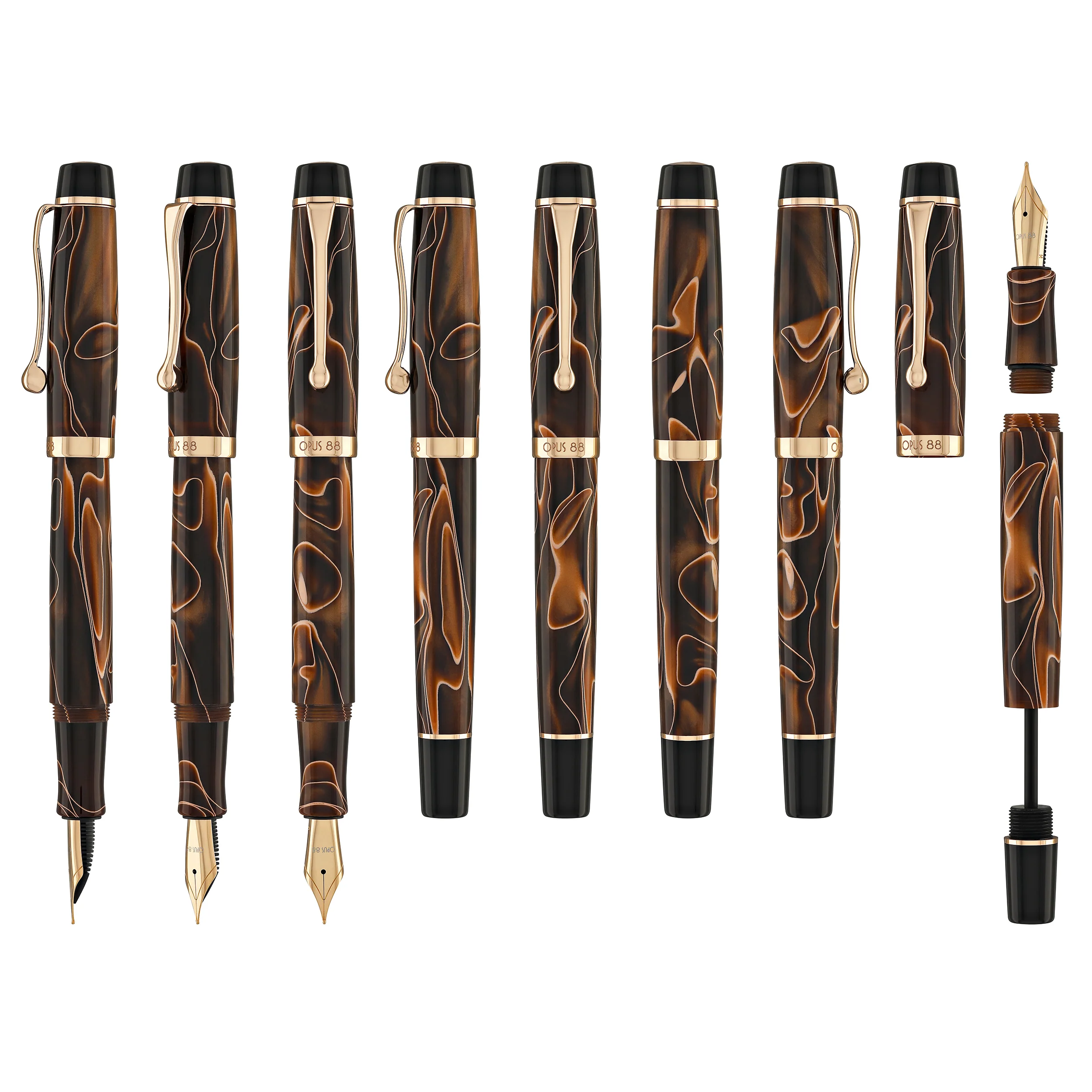 Opus 88 Harmony Fountain Pen in Brown with Rose Gold - Image 7