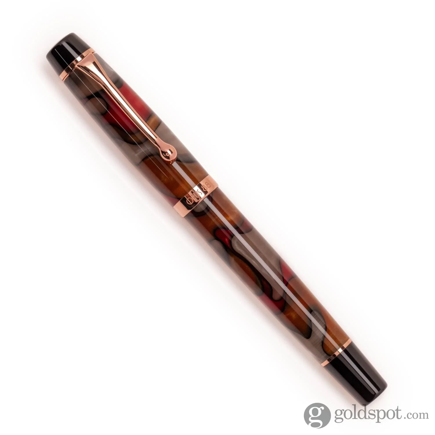 Opus 88 Harmony Fountain Pen in Red Grey Marble with Rose Gold - Image 2