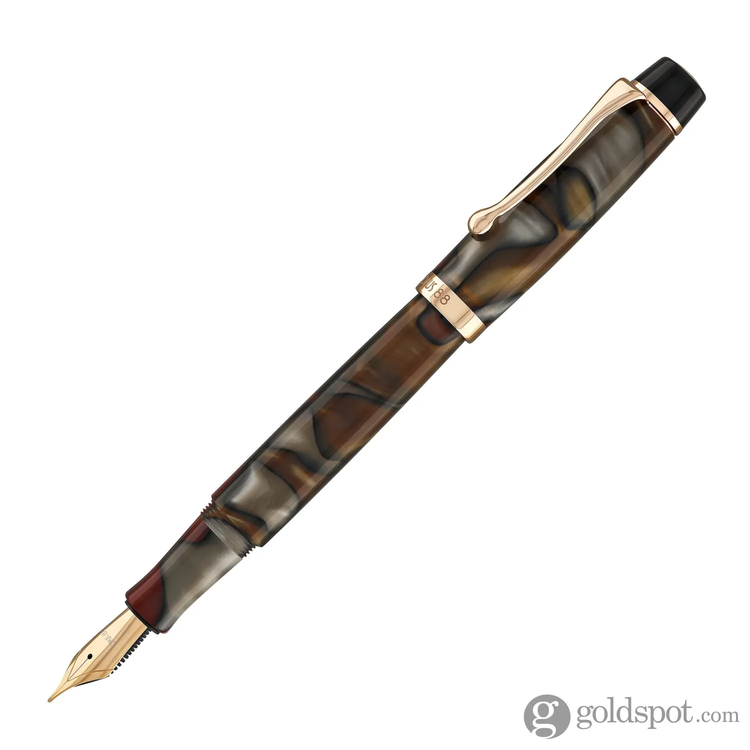 Opus 88 Harmony Fountain Pen in Red Grey Marble with Rose Gold - Image 3
