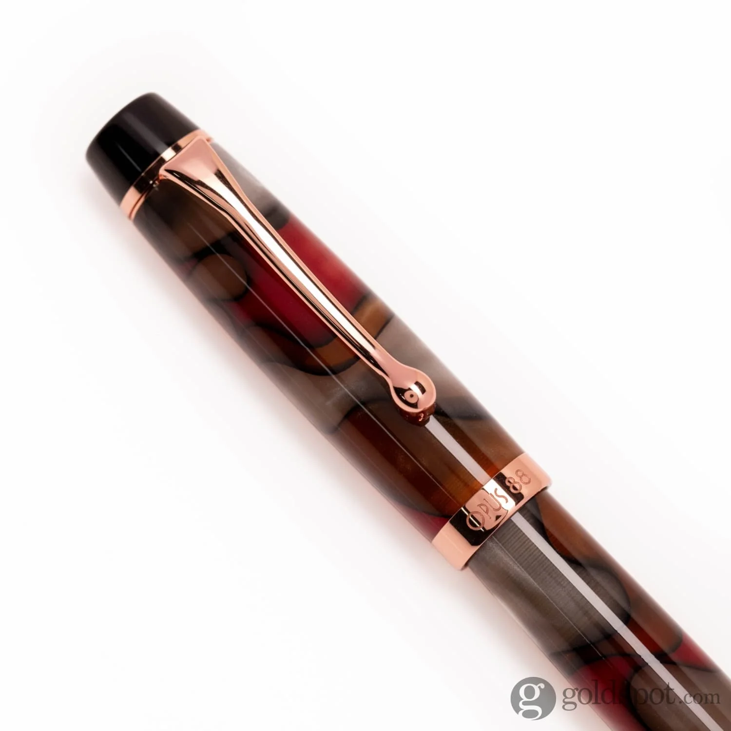 Opus 88 Harmony Fountain Pen in Red Grey Marble with Rose Gold - Image 7