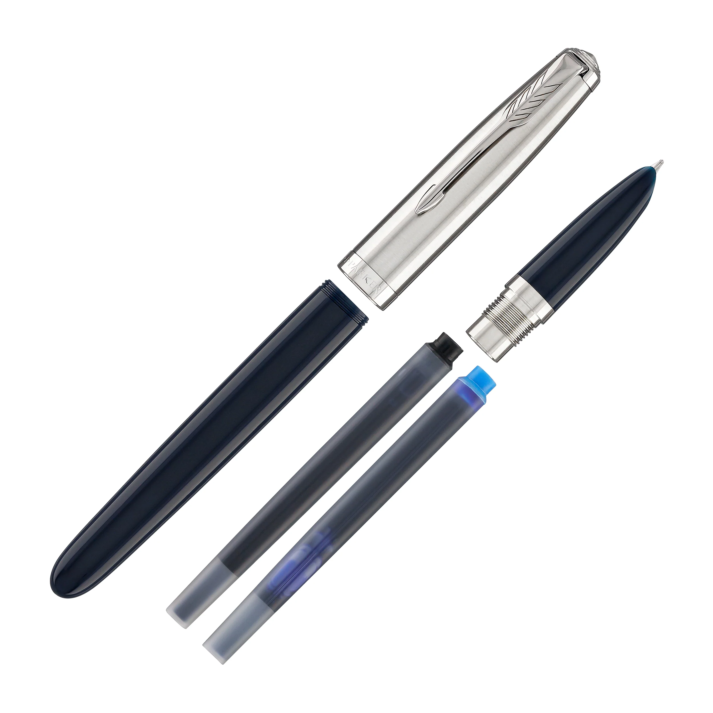 Parker 51 Fountain Pen in Midnight Blue with Chrome Trim - Image 7