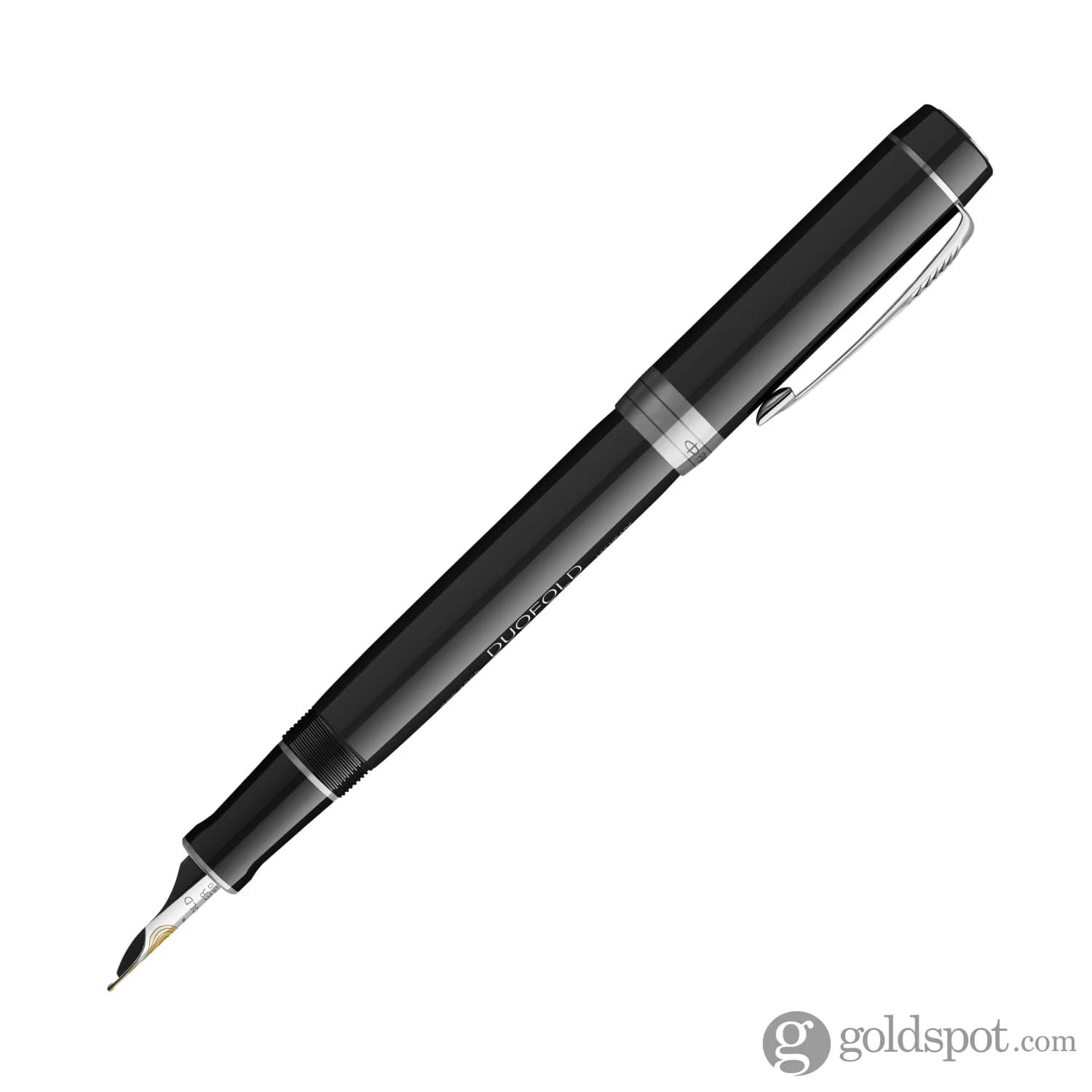 Parker Duofold 135th Anniversary Centennial Fountain Pen in Black with Chrome Trim - 18K Gold - Image 2