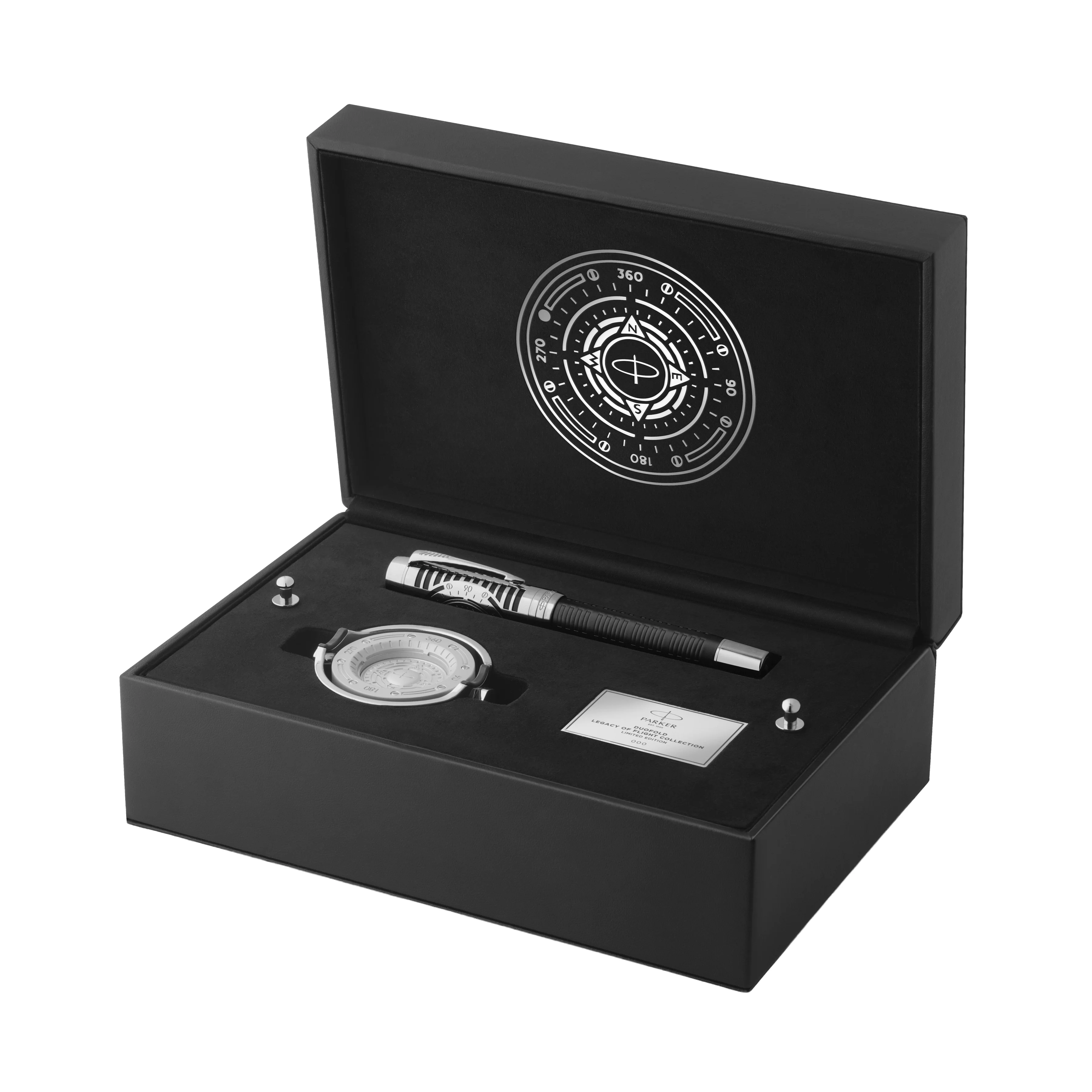 Parker Duofold Legacy of Flight Fountain Pen in Matte Black with Palladium Trim - 18K Gold - Image 11