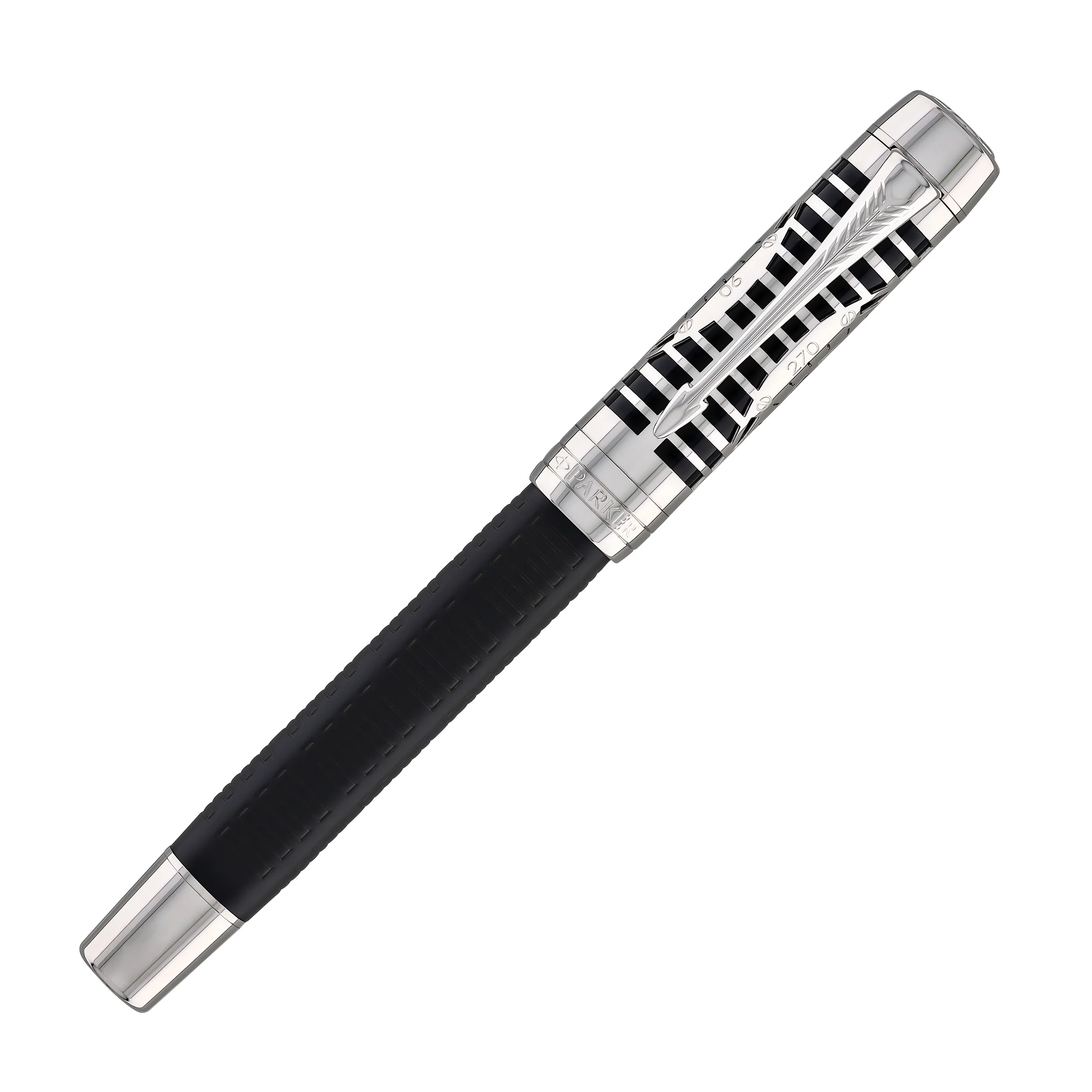 Parker Duofold Legacy of Flight Fountain Pen in Matte Black with Palladium Trim - 18K Gold - Image 2