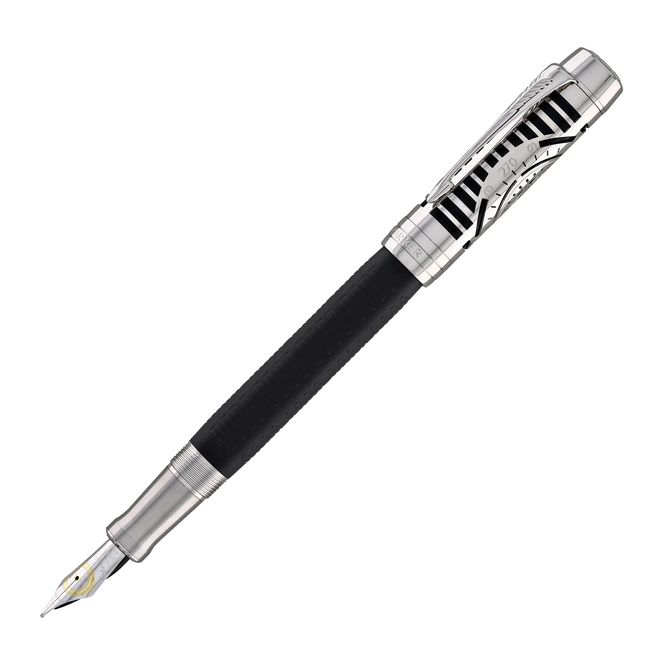 Parker Duofold Legacy of Flight Fountain Pen in Matte Black with Palladium Trim - 18K Gold - Image 4