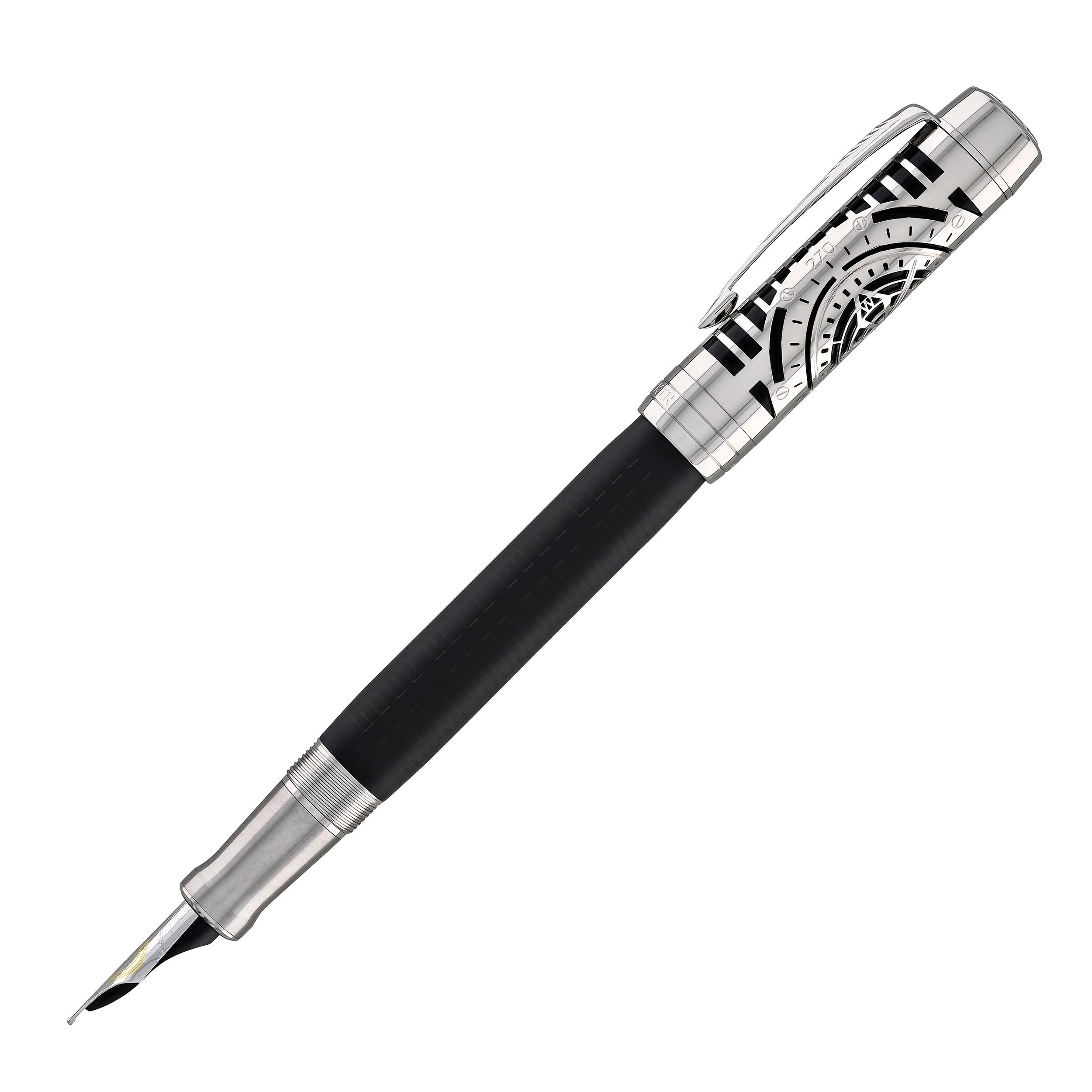 Parker Duofold Legacy of Flight Fountain Pen in Matte Black with Palladium Trim - 18K Gold - Image 5