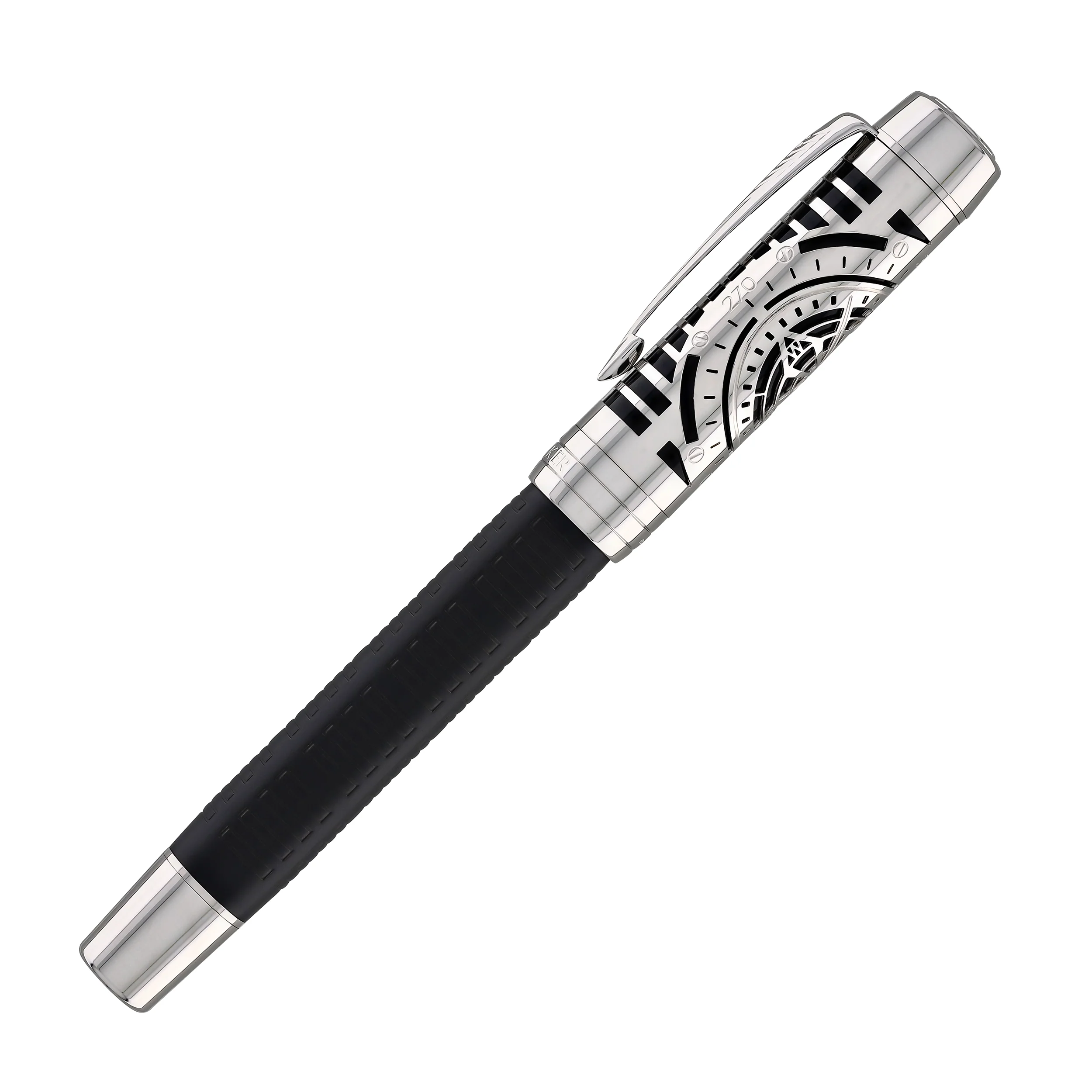 Parker Duofold Legacy of Flight Fountain Pen in Matte Black with Palladium Trim - 18K Gold - Image 6