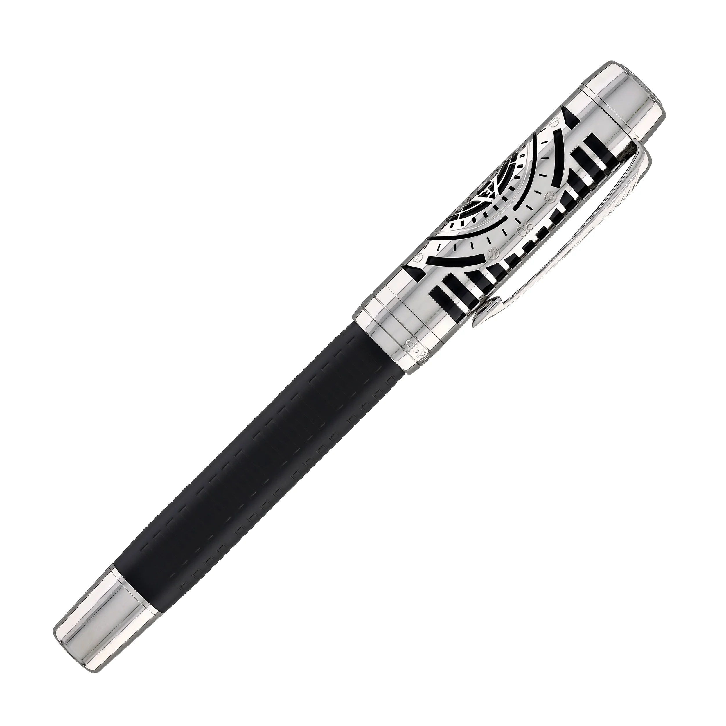Parker Duofold Legacy of Flight Fountain Pen in Matte Black with Palladium Trim - 18K Gold - Image 7