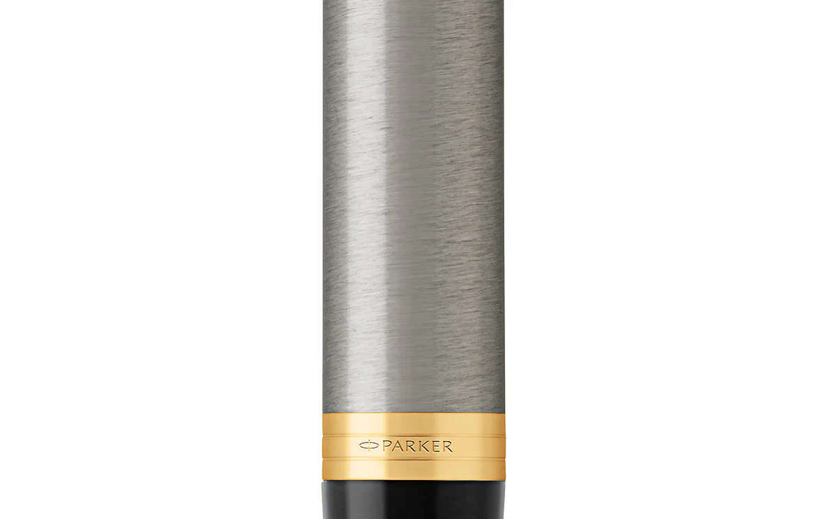 Parker IM Ballpoint Pen in Brushed Metal Gold Trim - Image 10