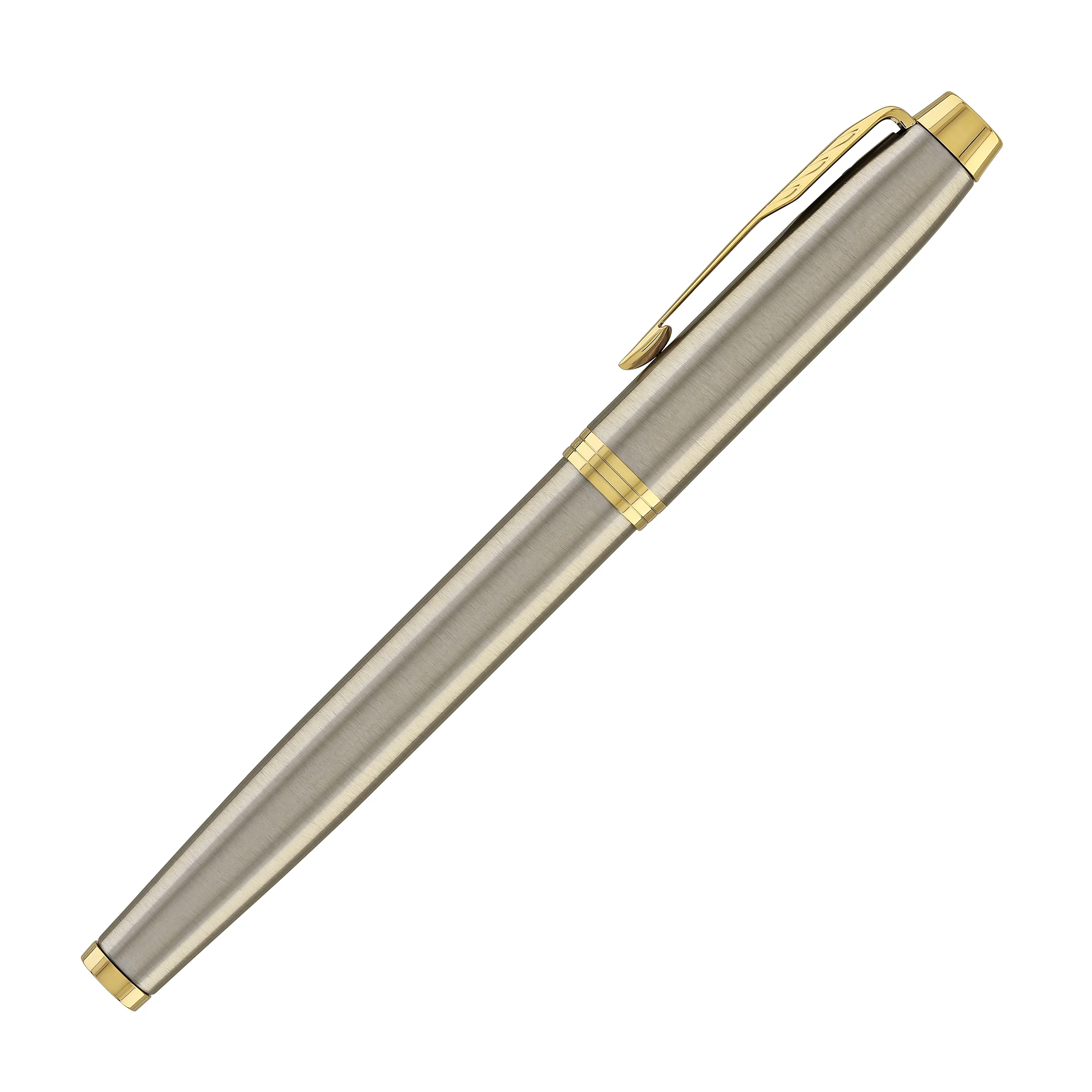 Parker IM Fountain Pen in Brushed Metal with Gold Trim - Fine Point - Image 5