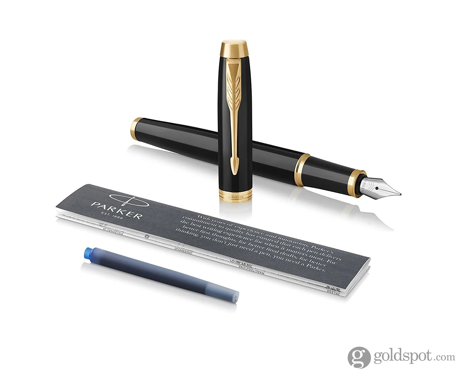Parker IM Fountain Pen in Black with Gold Trim - Image 6