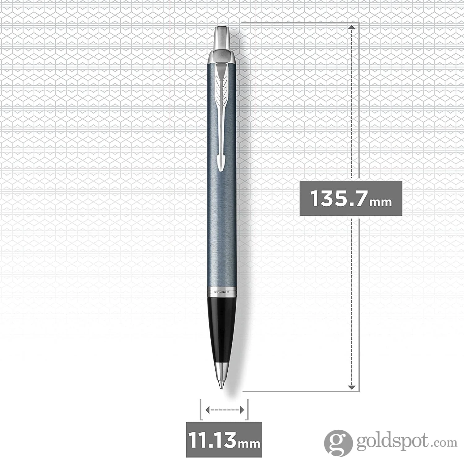 Parker IM Core Ballpoint Pen in Light Blue Grey with Chrome Trim - Image 3