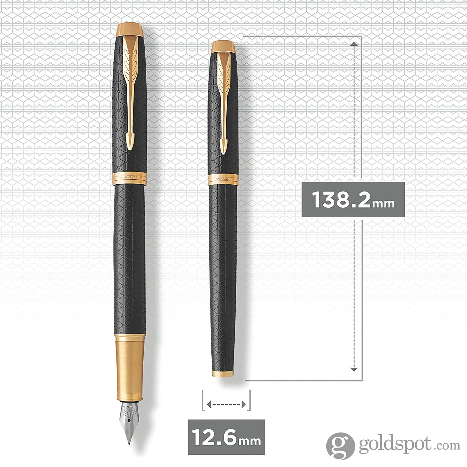 Parker IM Premium Fountain Pen in Black with Gold Trim - Fine Point - Image 3