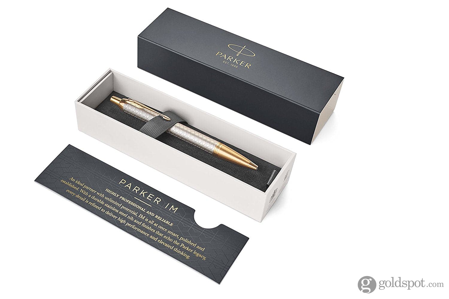 Parker IM Premium Ballpoint Pen in Warm Grey with Gold Trim - Image 10
