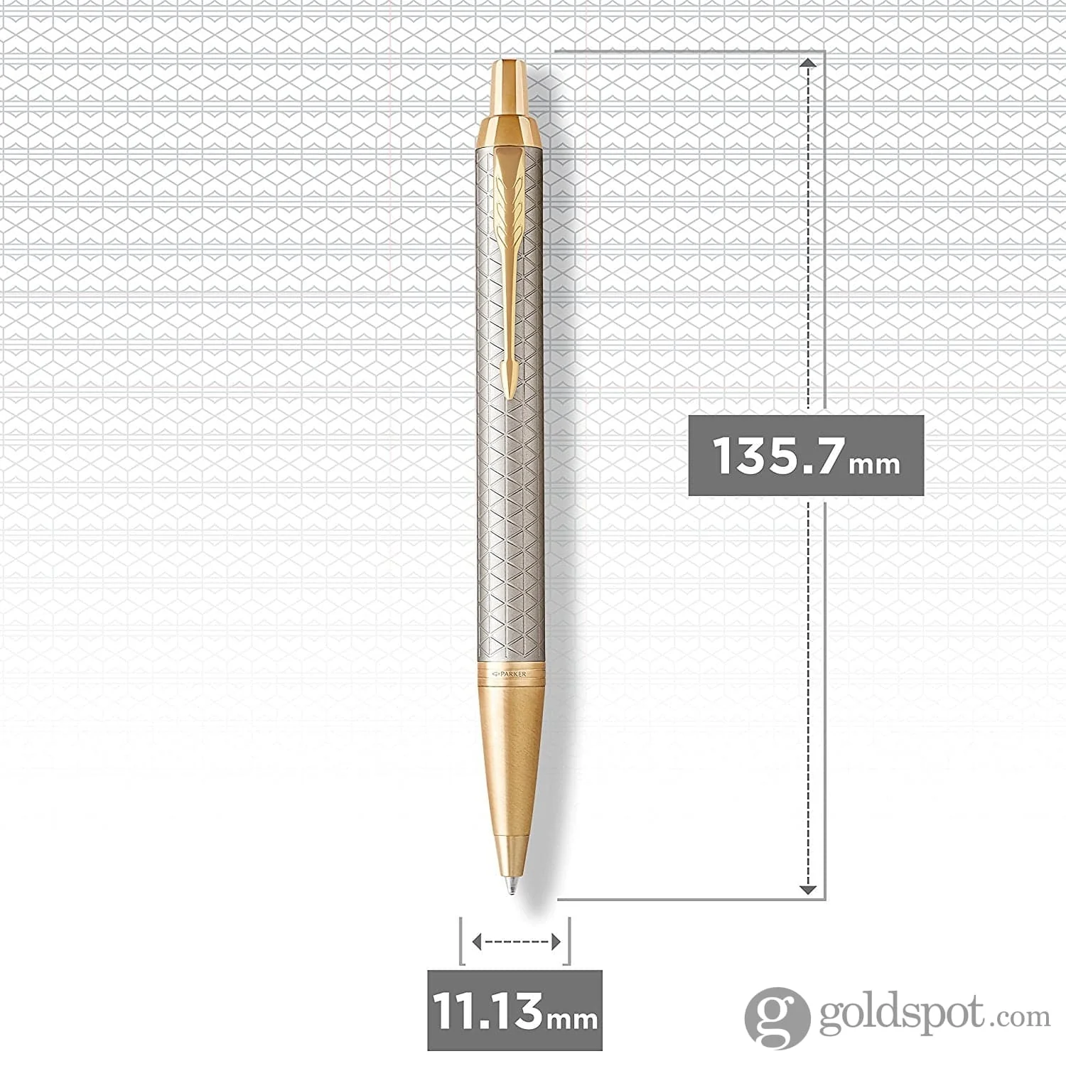 Parker IM Premium Ballpoint Pen in Warm Grey with Gold Trim - Image 8