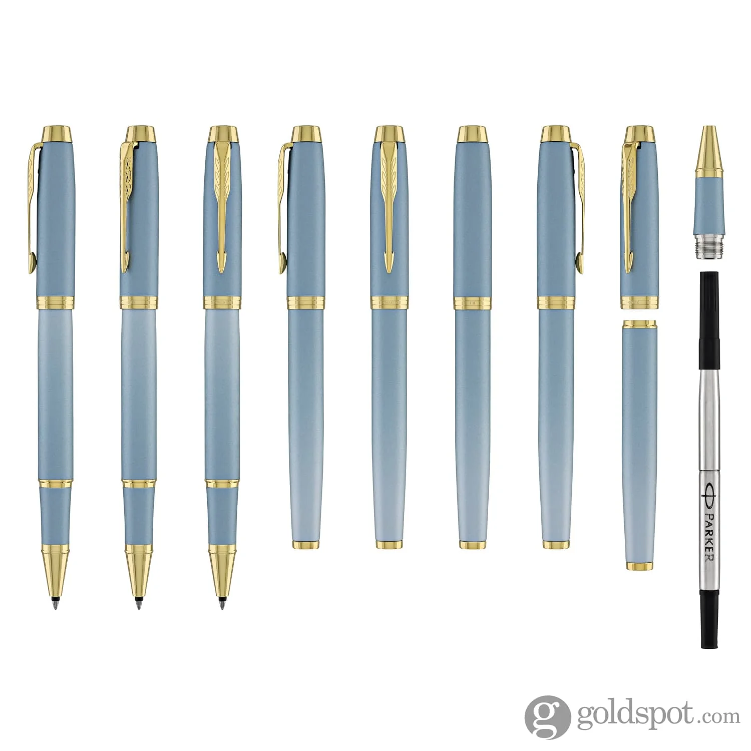 Parker IM Writing Ritual Rollerball Pen in Turquoise Green with Gold Trim - Image 8
