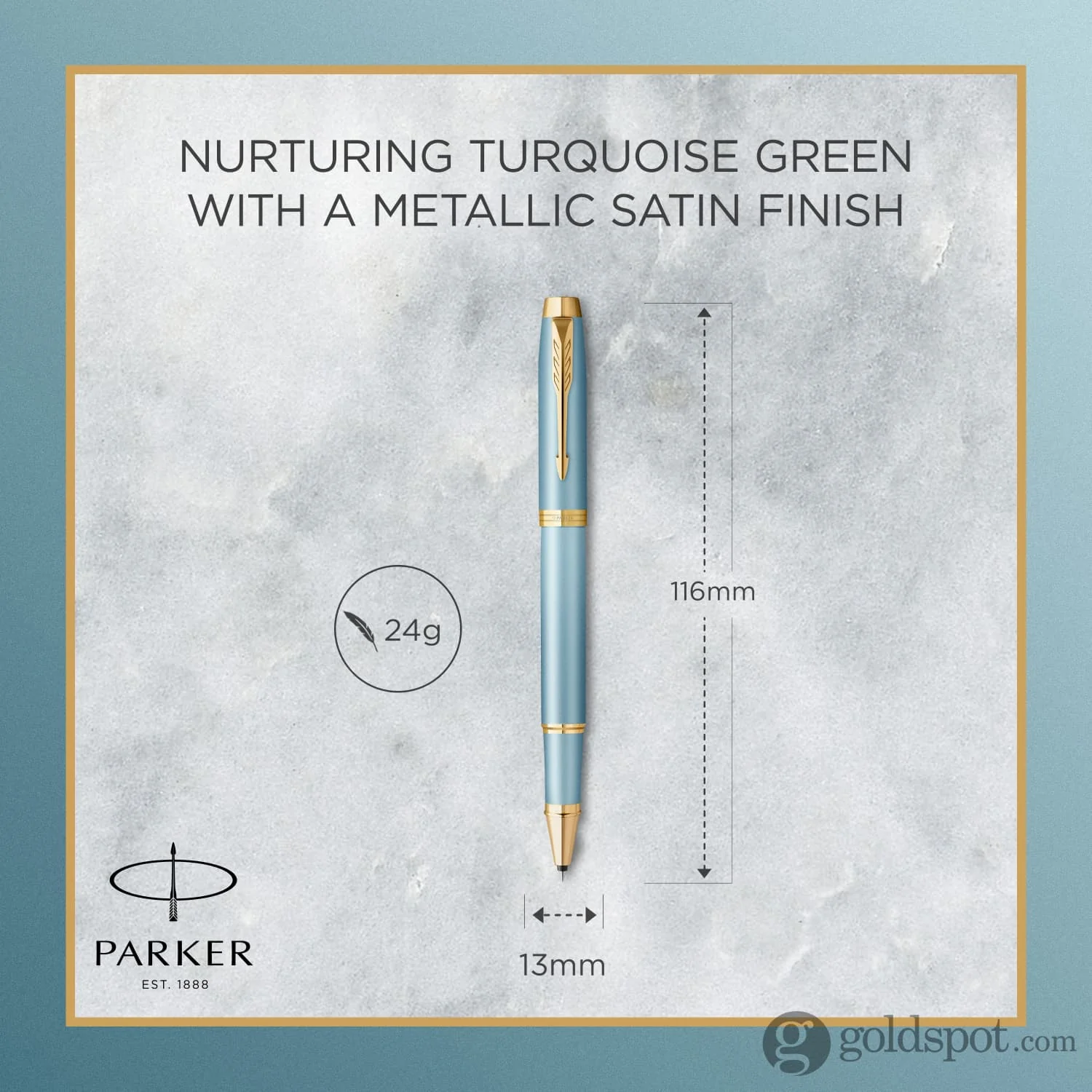Parker IM Writing Ritual Rollerball Pen in Turquoise Green with Gold Trim - Image 9