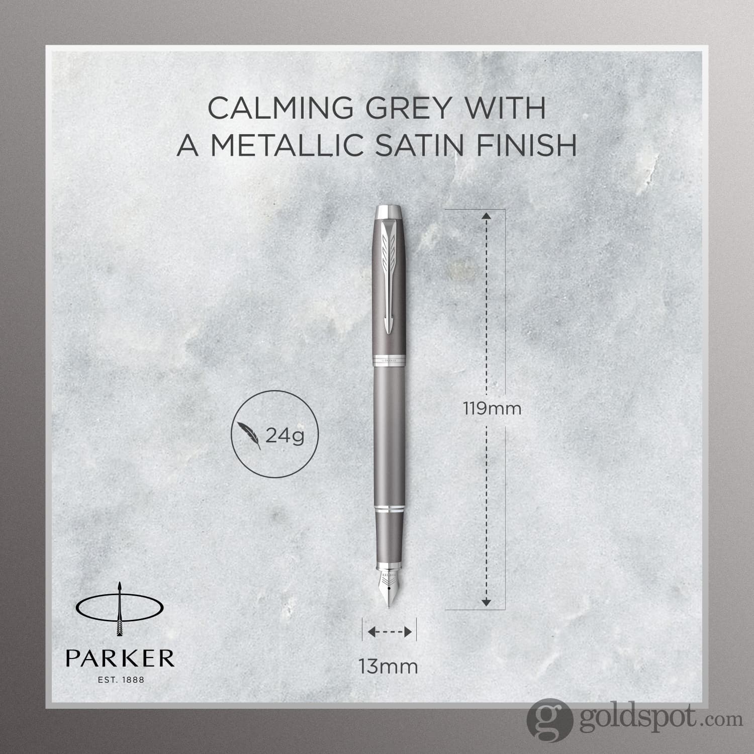 Parker IM Writing Rituals Fountain Pen in Grey with Chrome Trim - Image 9