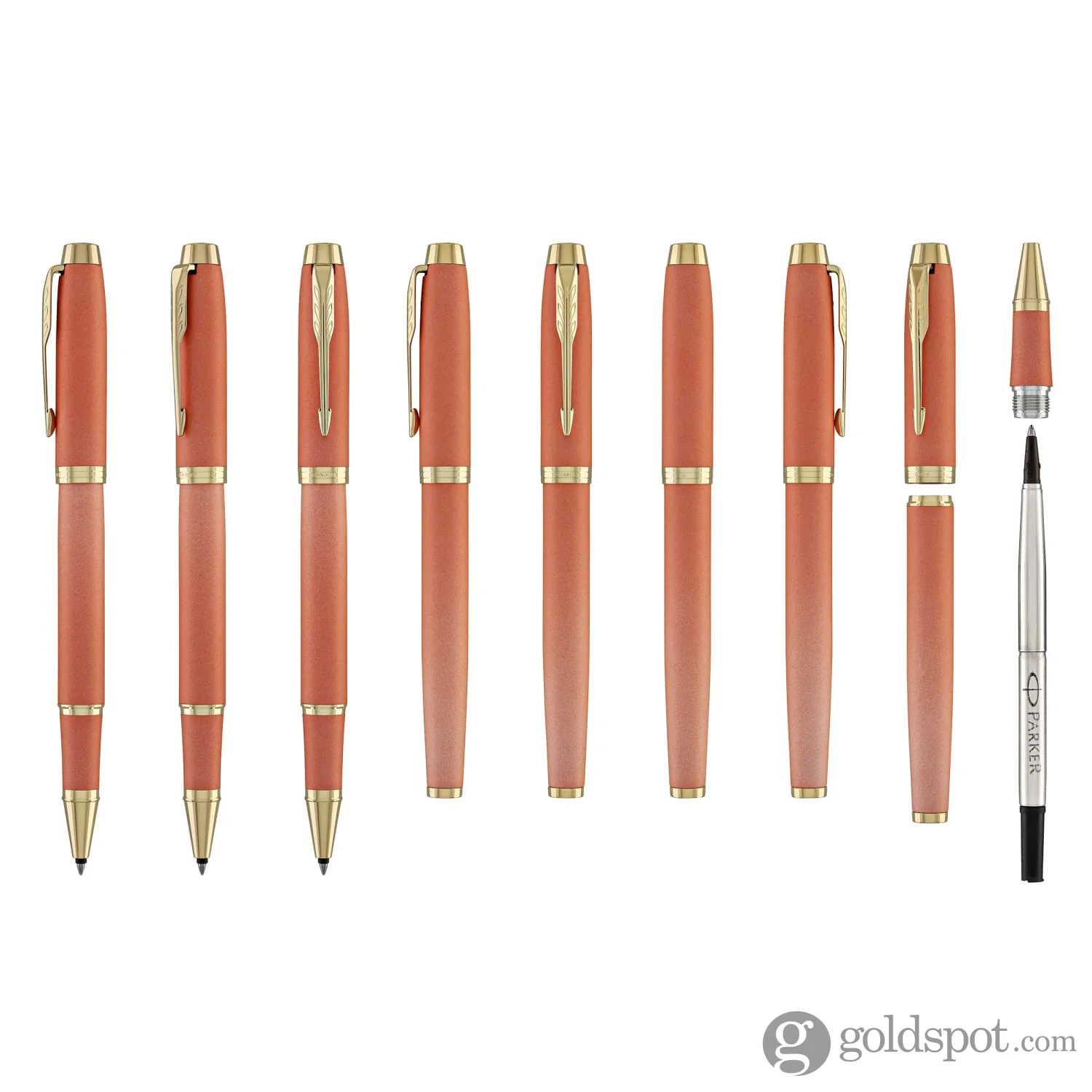 Parker IM Writing Rituals Rollerball Pen in Uplifting Orange Gradient with Gold Trim - Image 8