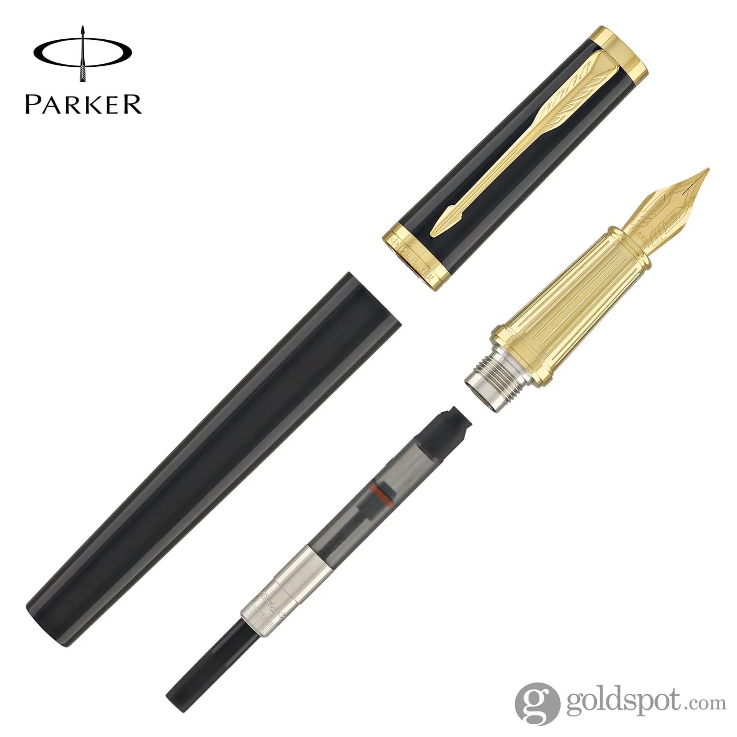 Parker Ingenuity Fountain Pen in Black with Gold Trim - Image 7