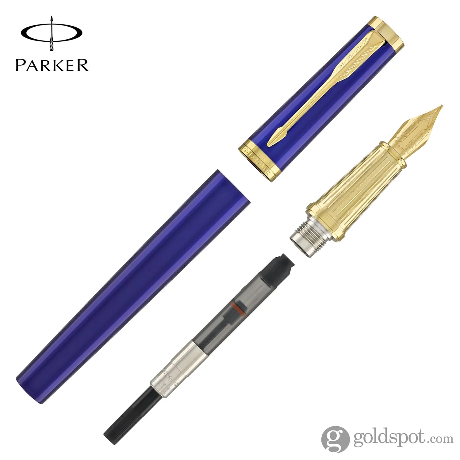 Parker Ingenuity Fountain Pen in Blue with Gold Trim - Image 7