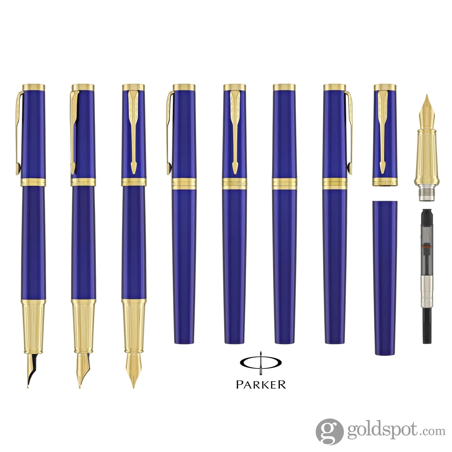 Parker Ingenuity Fountain Pen in Blue with Gold Trim - Image 8
