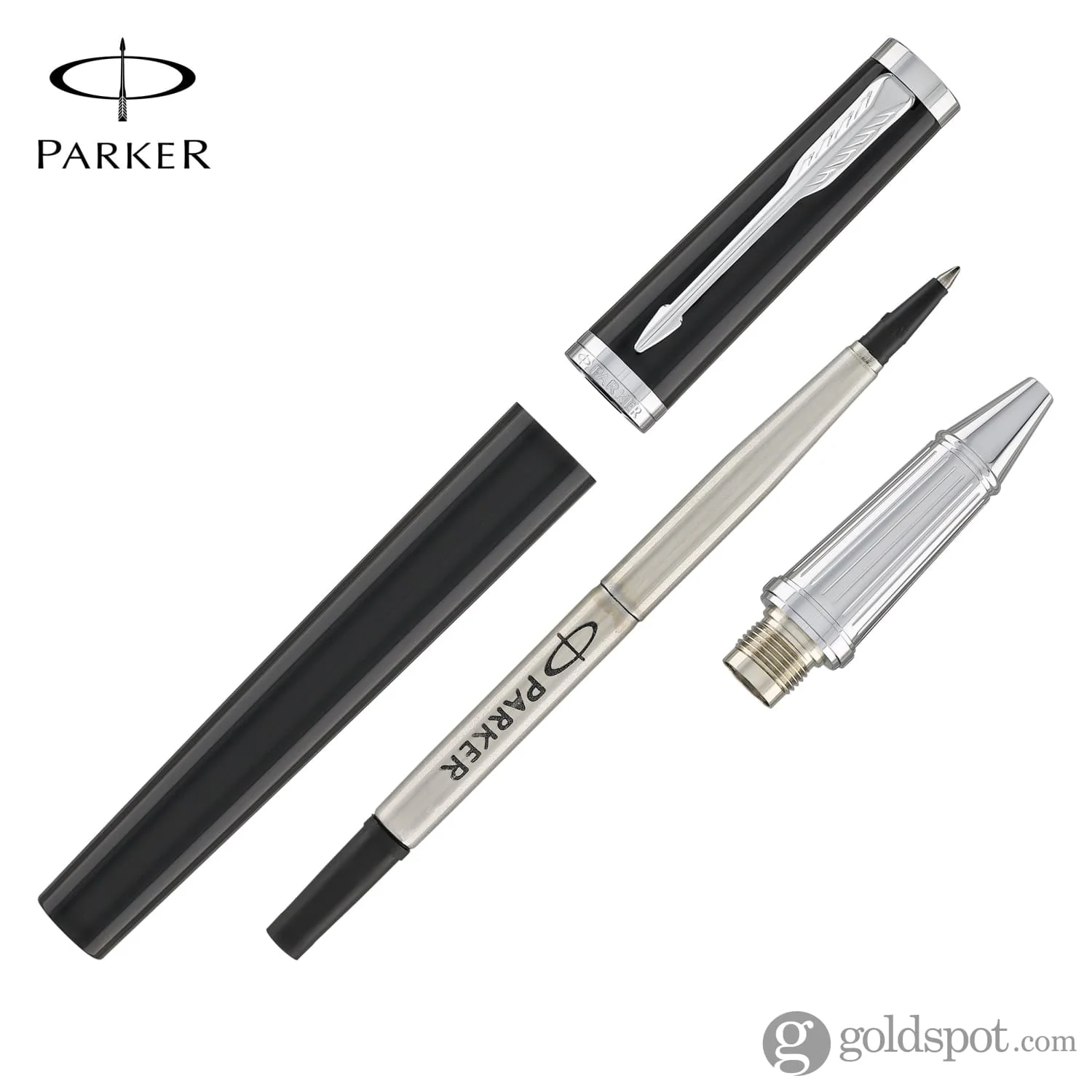 Parker Ingenuity Rollerball Pen in Black with Chrome Trim - Image 7