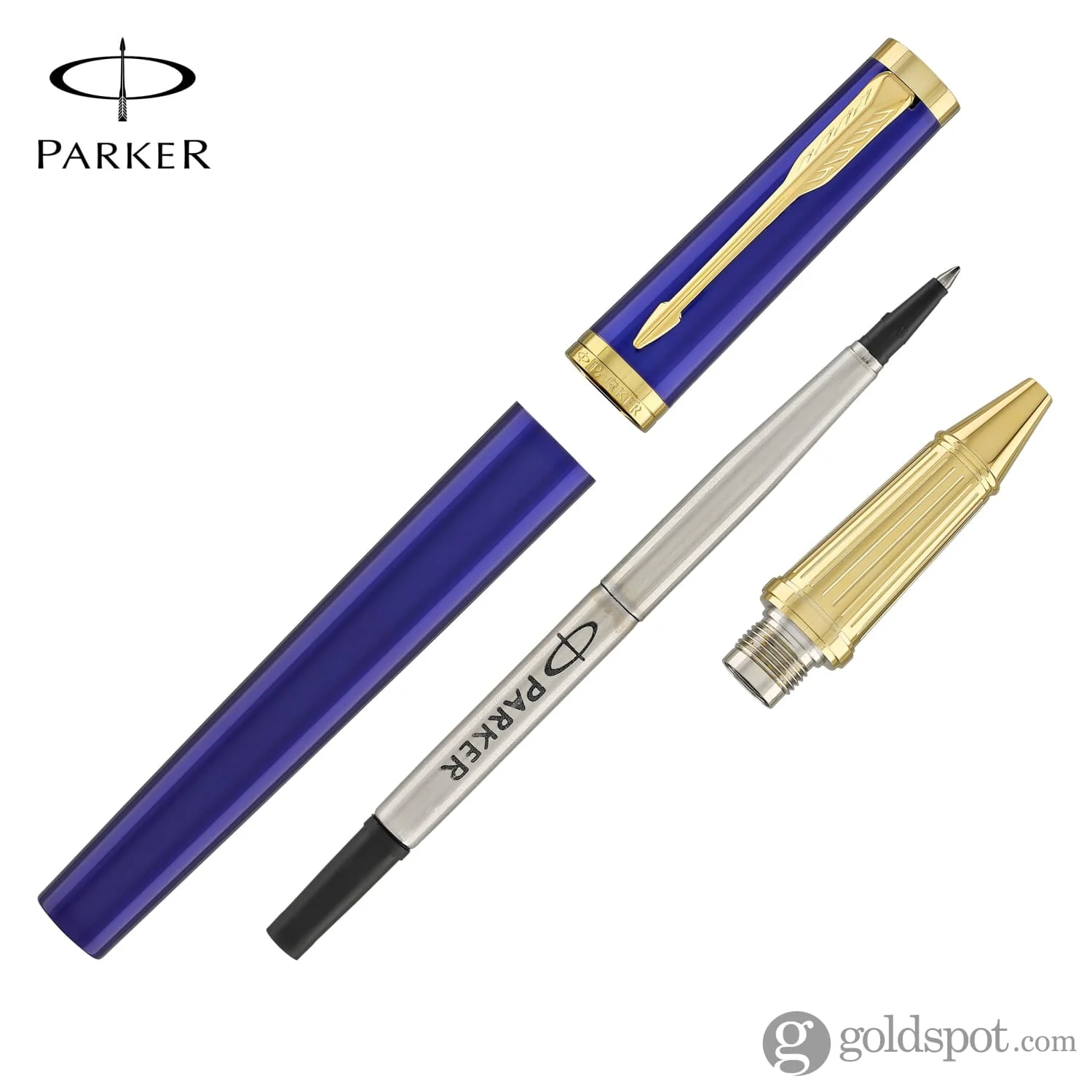 Parker Ingenuity Rollerball Pen in Blue with Gold Trim - Image 7