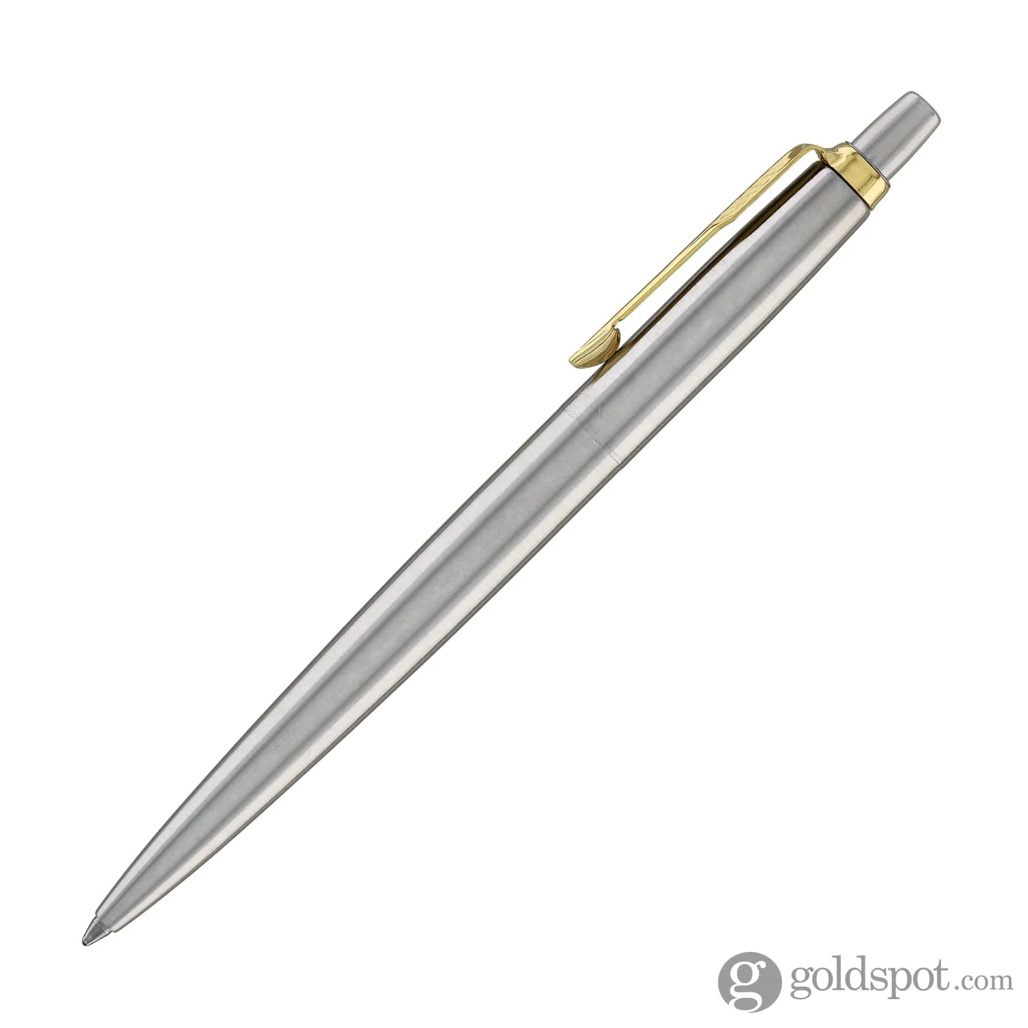 Parker Jotter Ballpoint Pen in Classic Stainless Steel with Gold Trim - Image 3