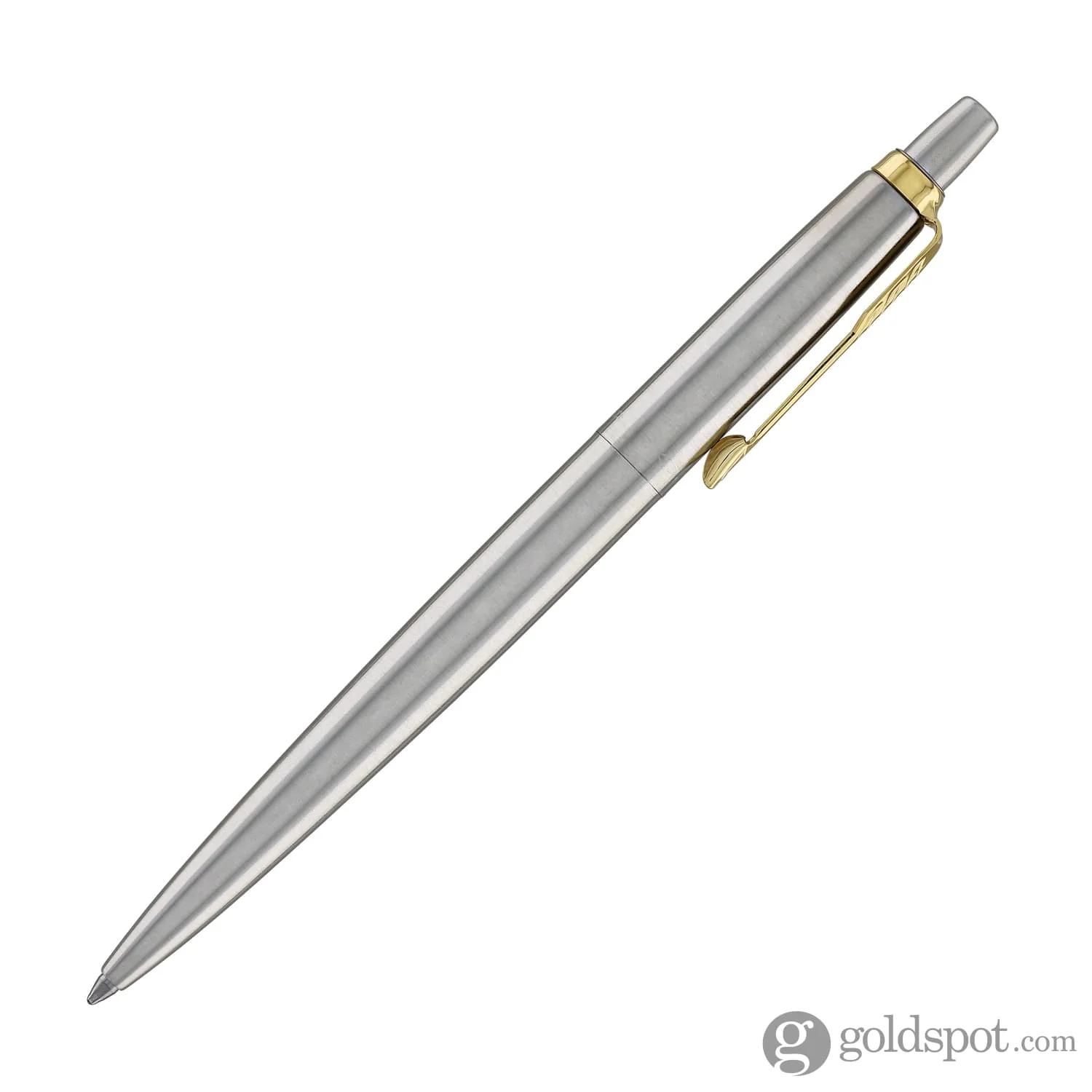 Parker Jotter Ballpoint Pen in Classic Stainless Steel with Gold Trim - Image 4